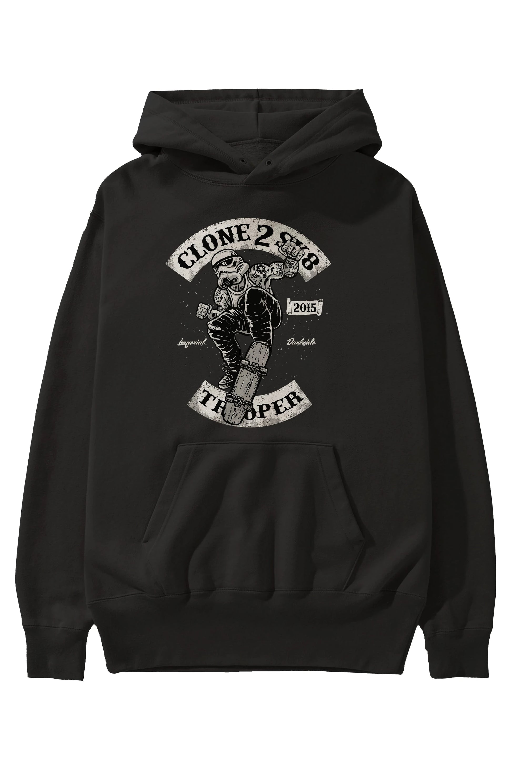 Clone 2 Sk8 Ön Baskılı Hoodie Oversize Kapüşonlu Sweatshirt Erkek Kadın Unisex