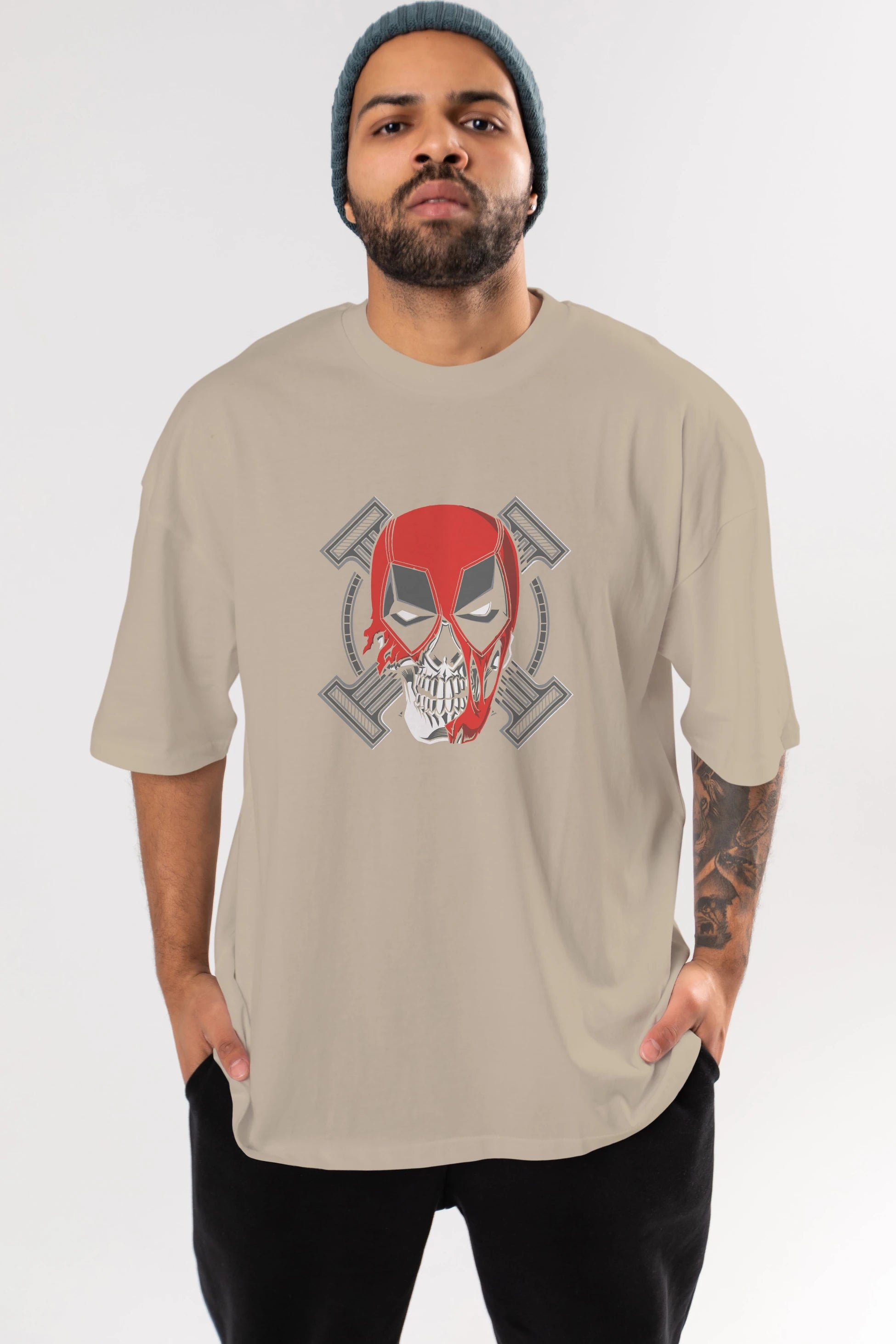 Deadpool (7) Ön Baskılı Oversize t-shirt Erkek Kadın Unisex %100 Pamuk Bisiklet Yaka tişort