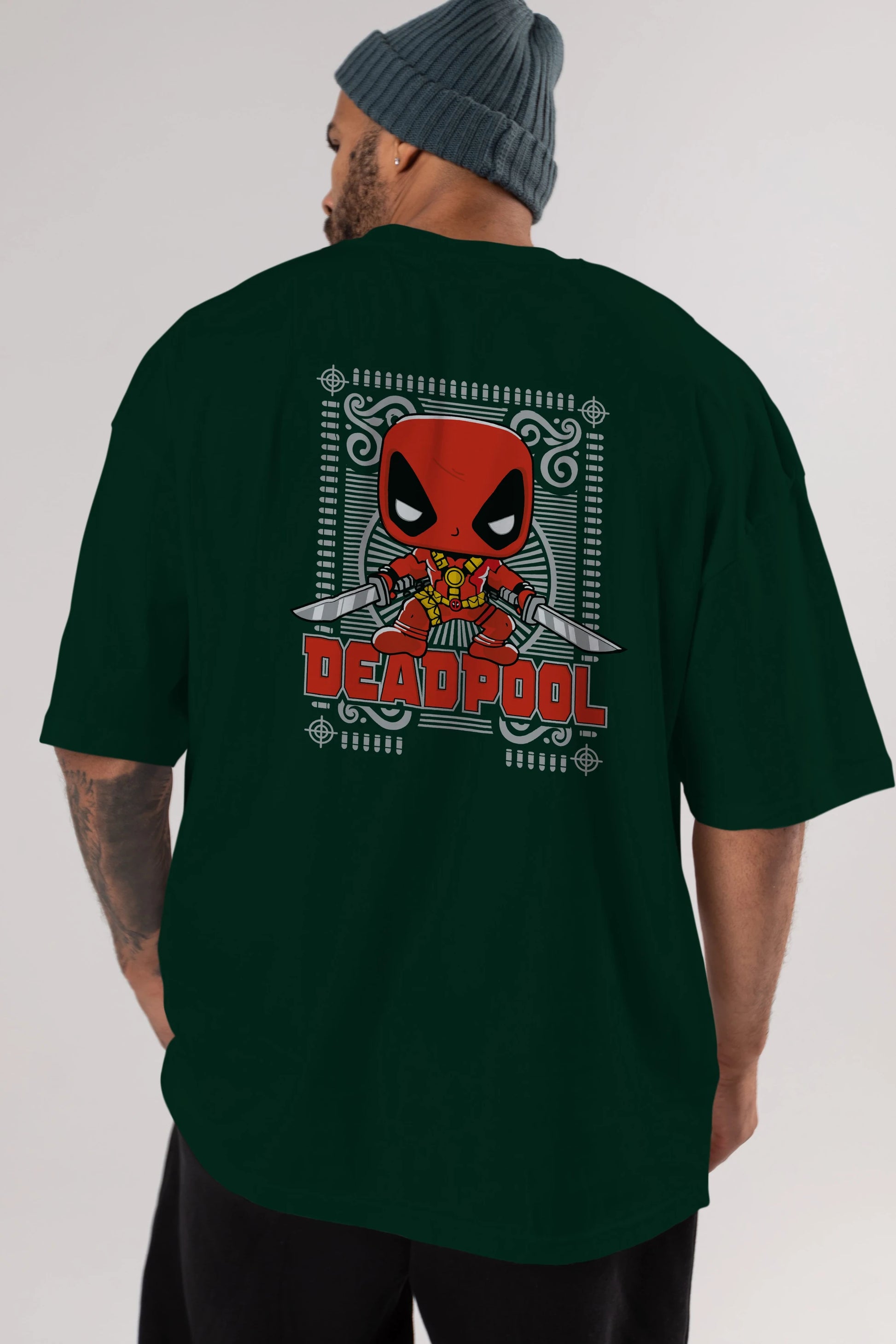 Deadpool (17) Arka Baskılı Oversize t-shirt Erkek Kadın Unisex %100 Pamuk Bisiklet Yaka tişort