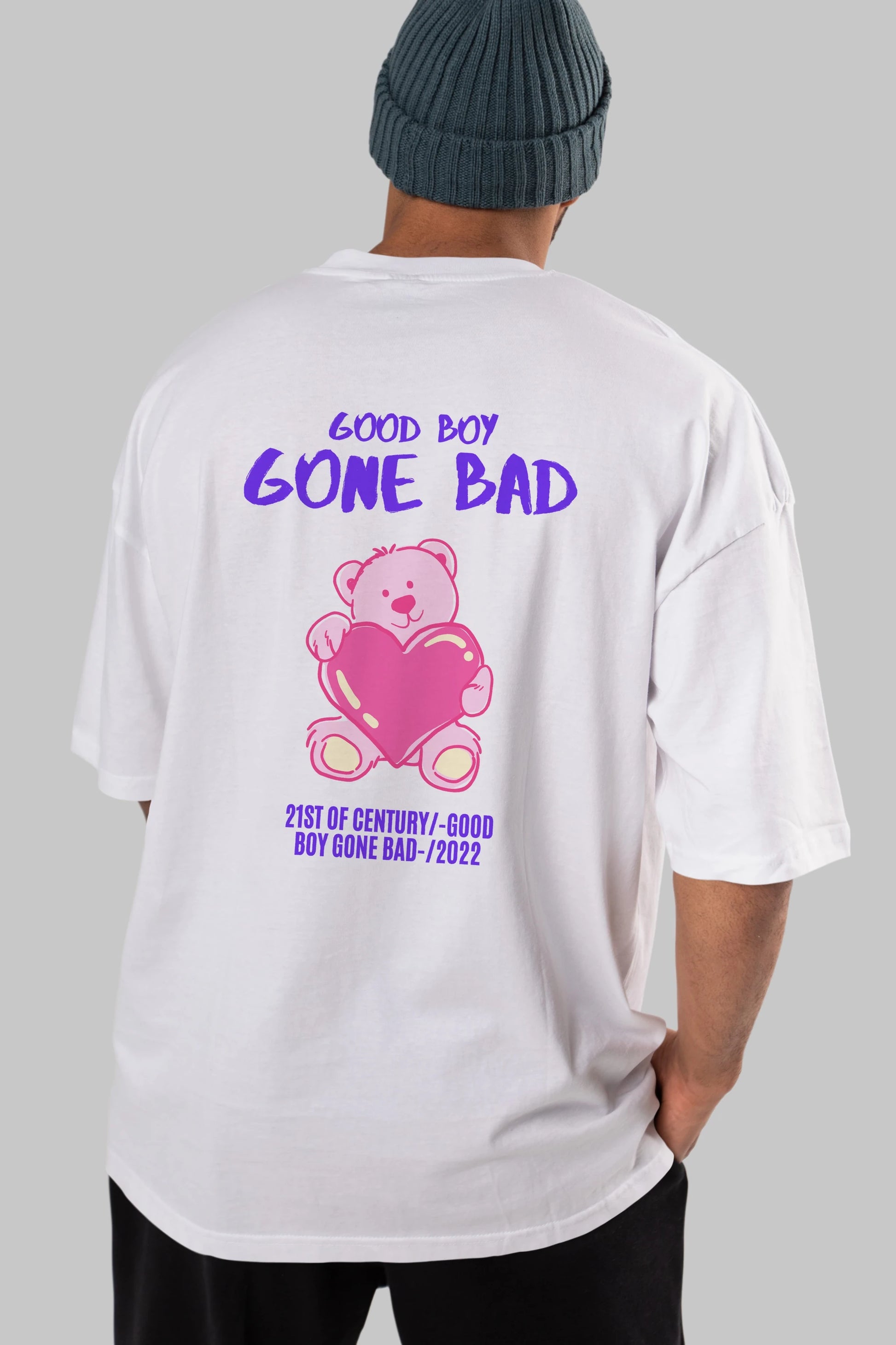 Good Boy Gona Bad Arka Baskılı Oversize t-shirt Erkek Kadın Unisex