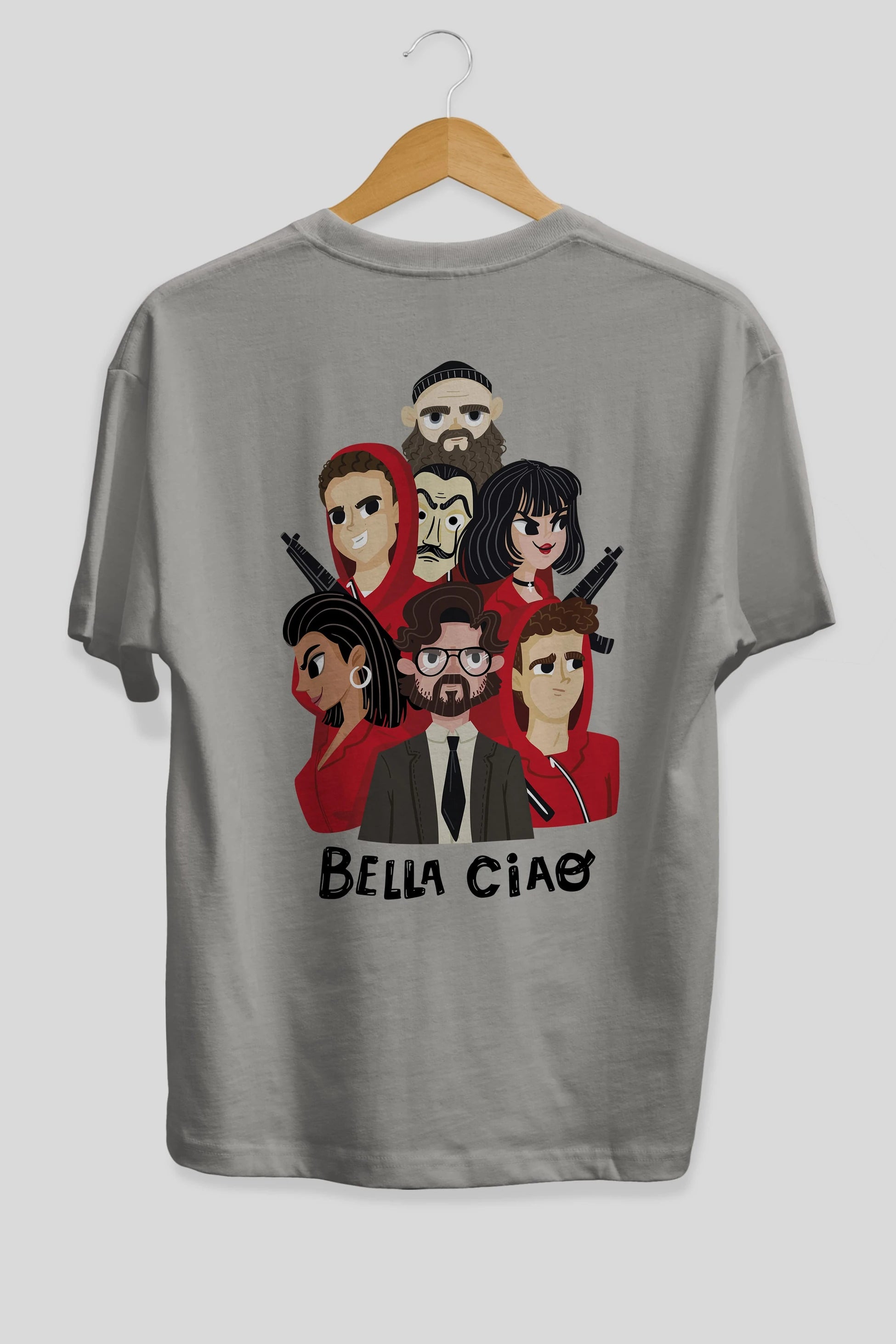 La Casa De Papel (13) Arka Baskılı Oversize t-shirt Erkek Kadın Unisex %100 Pamuk Bisiklet Yaka tişort