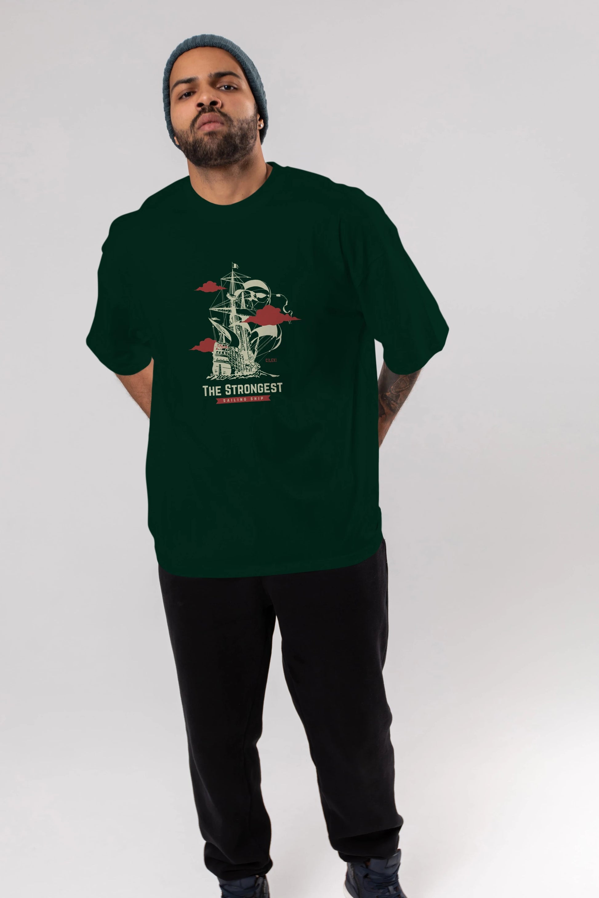 The Strongest Yazılı Ön Baskılı Oversize t-shirt Erkek Kadın Unisex
