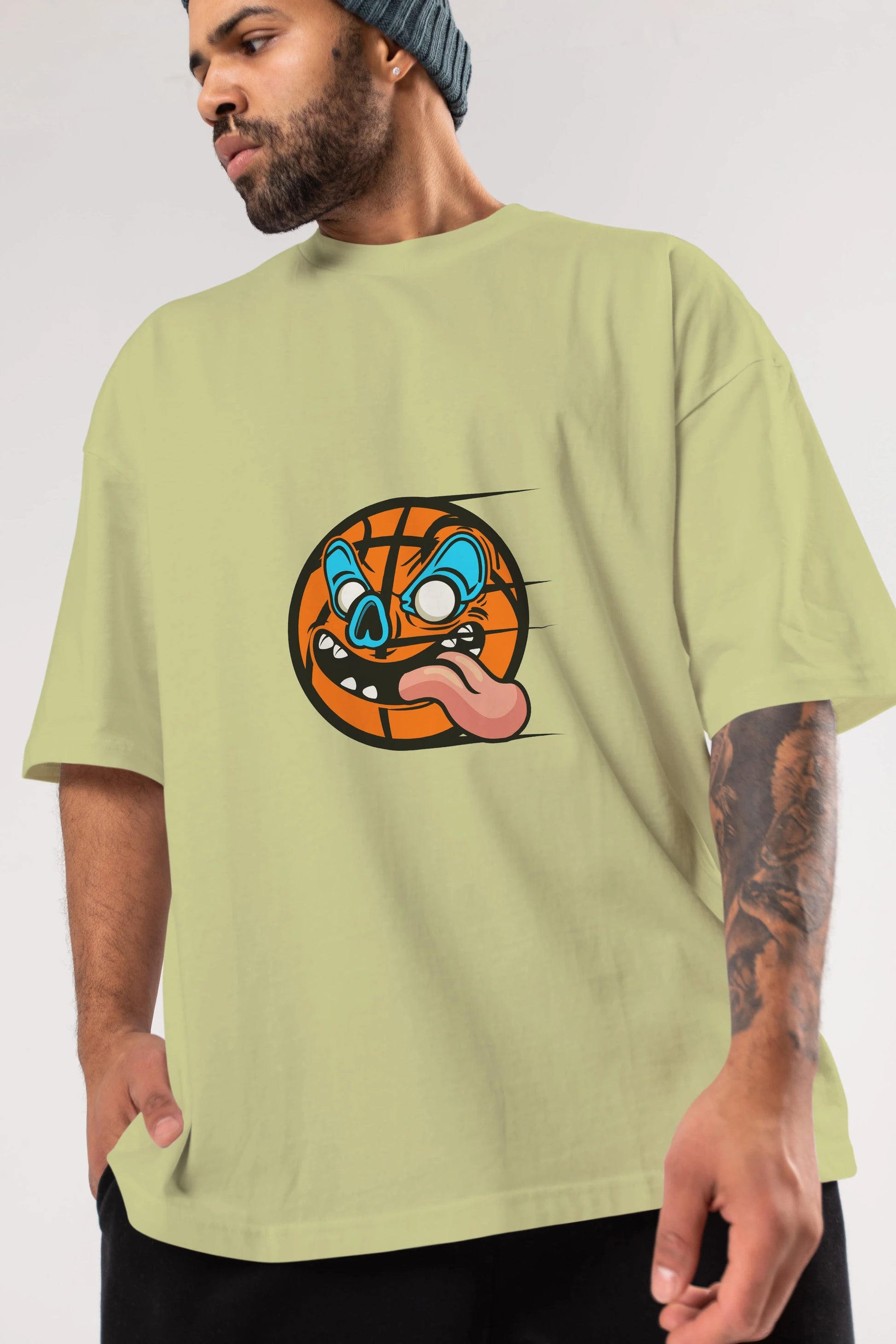 Basketball Ön Baskılı Oversize t-shirt Erkek Kadın Unisex %100 Pamuk tişort