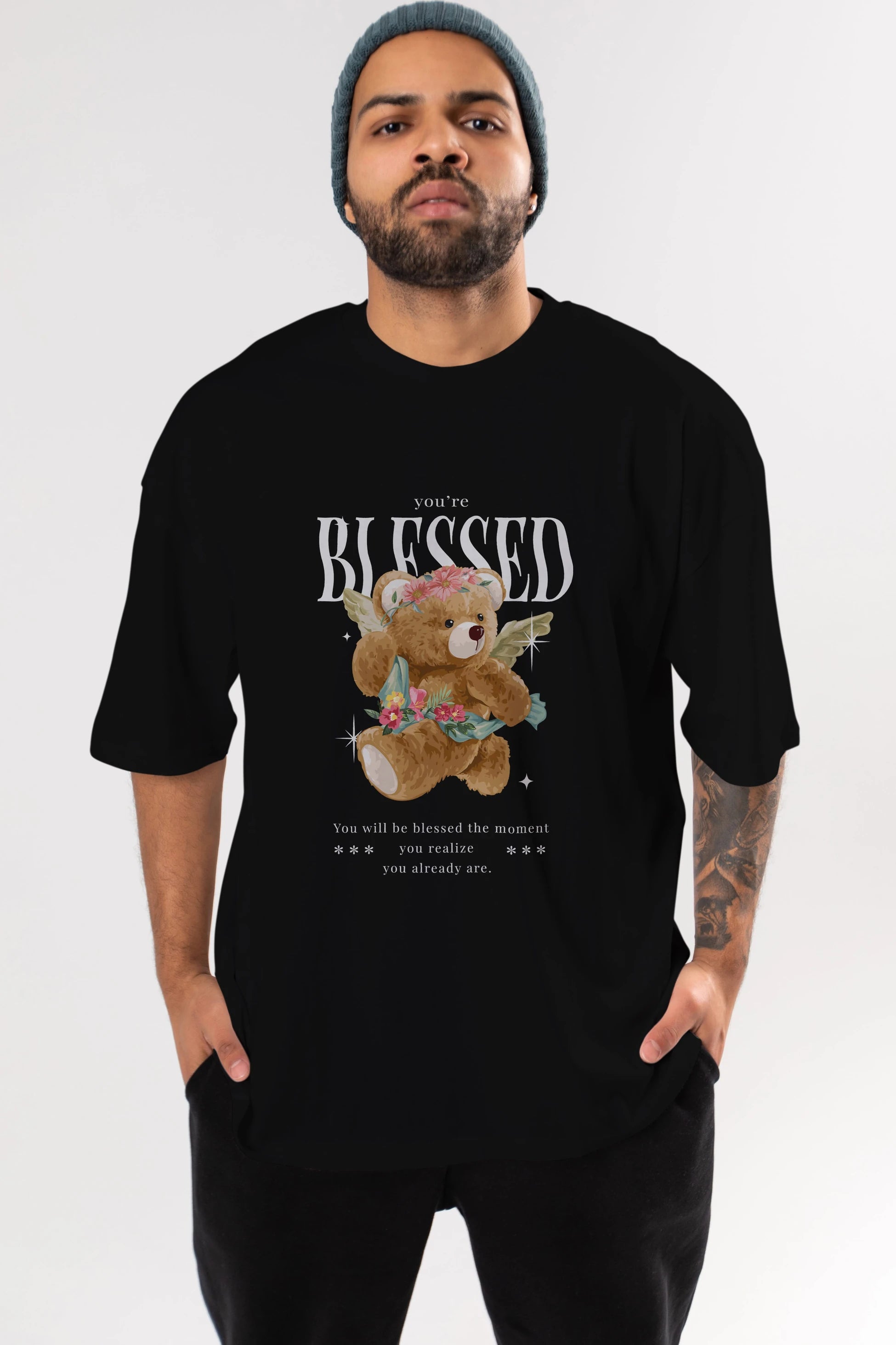 You are Blessed Bear Ön Baskılı Oversize t-shirt Erkek Kadın Unisex