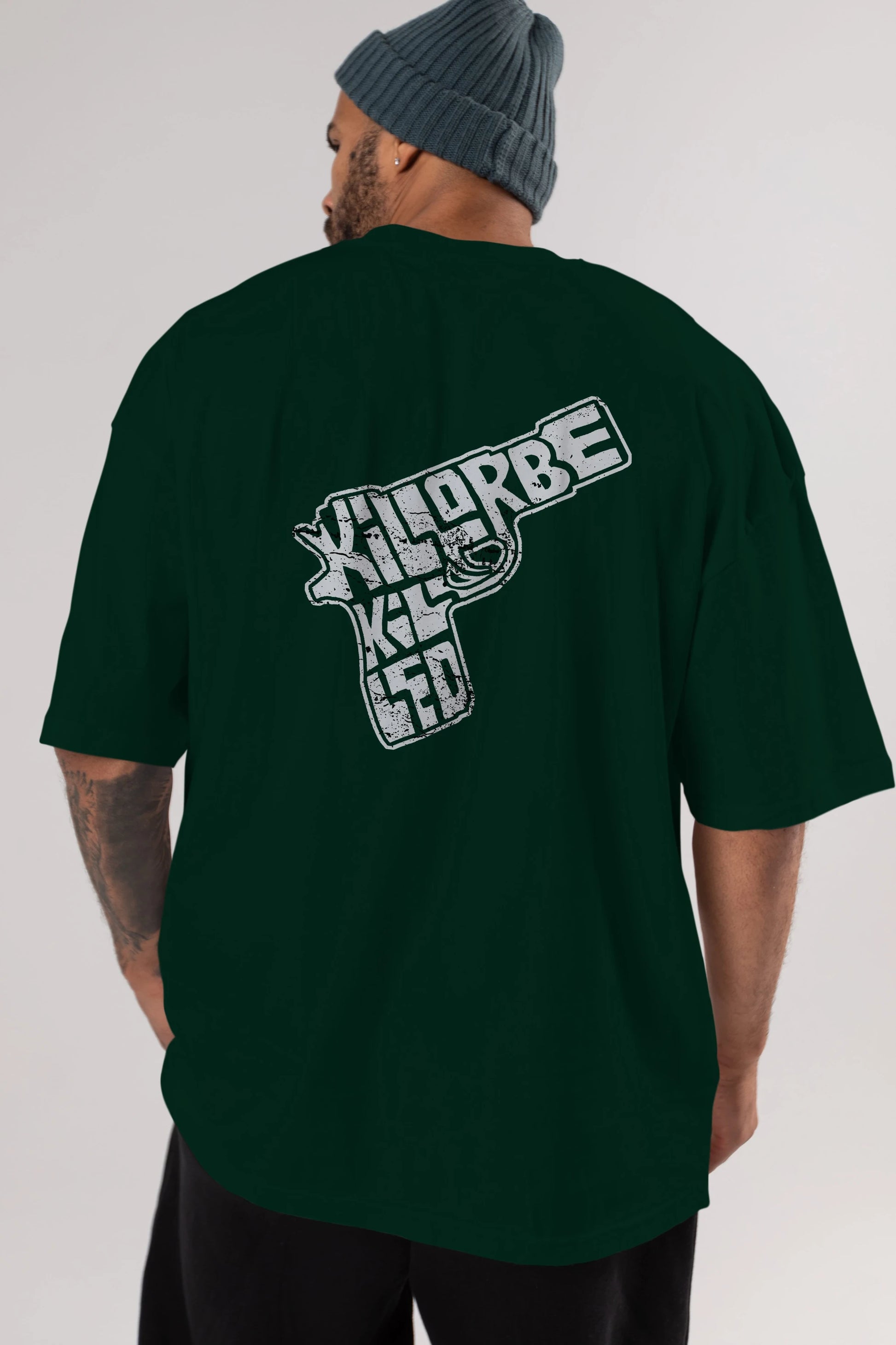 Kill Or Be Killed Arka Baskılı Oversize t-shirt %100 pamuk Erkek Kadın Unisex