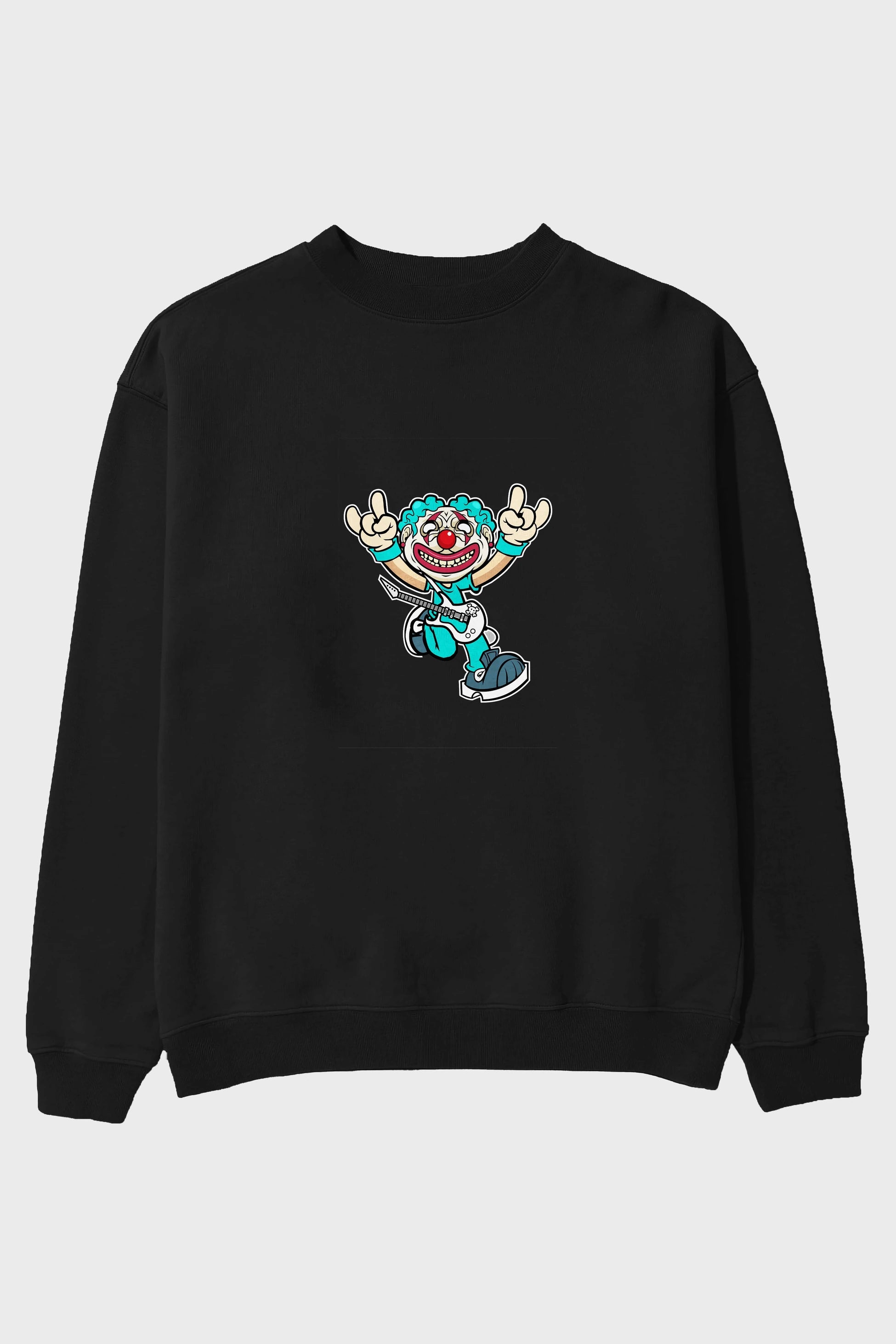 Clown Punk Ön Baskılı Oversize Sweatshirt Erkek Kadın Unisex