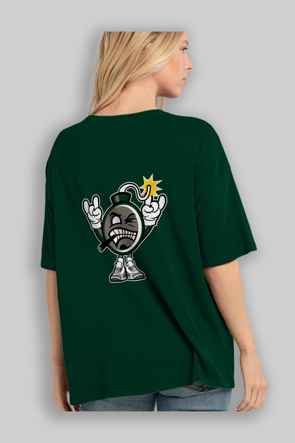 Evil Bomb Arka Baskılı Oversize t-shirt Erkek Kadın Unisex %100 Pamuk tişort