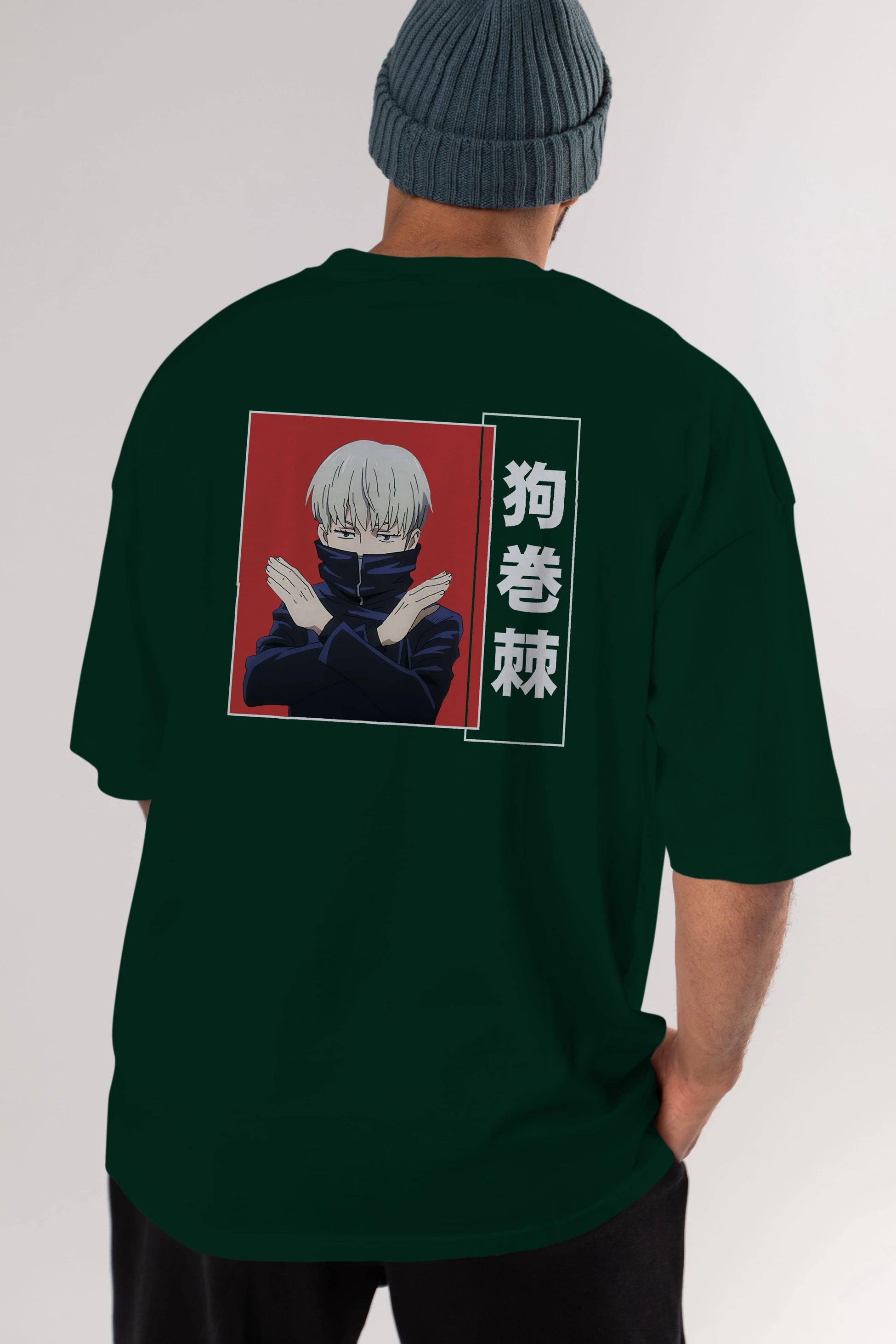 Toge Inumaki Anime Arka Baskılı Oversize t-shirt Erkek Kadın Unisex