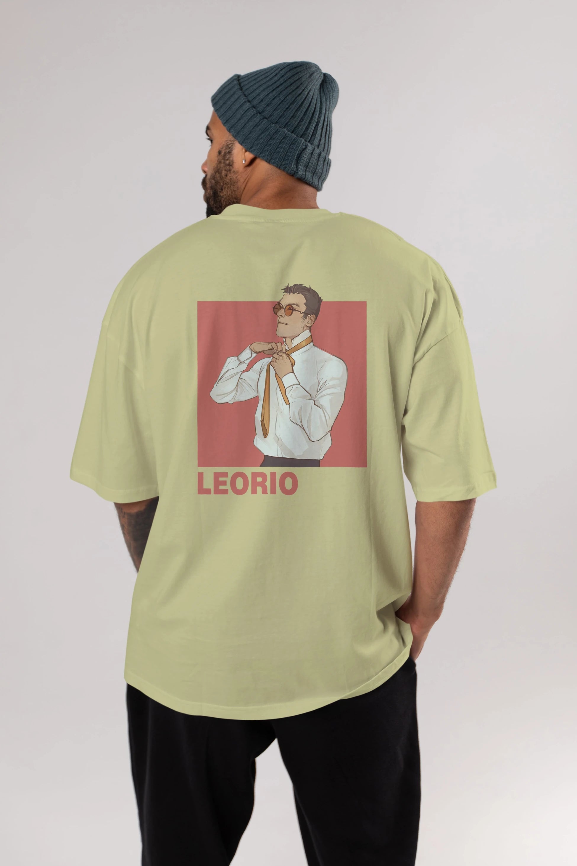 Leorio Paladiknight 5 Anime Arka Baskılı Oversize t-shirt Erkek Kadın Unisex