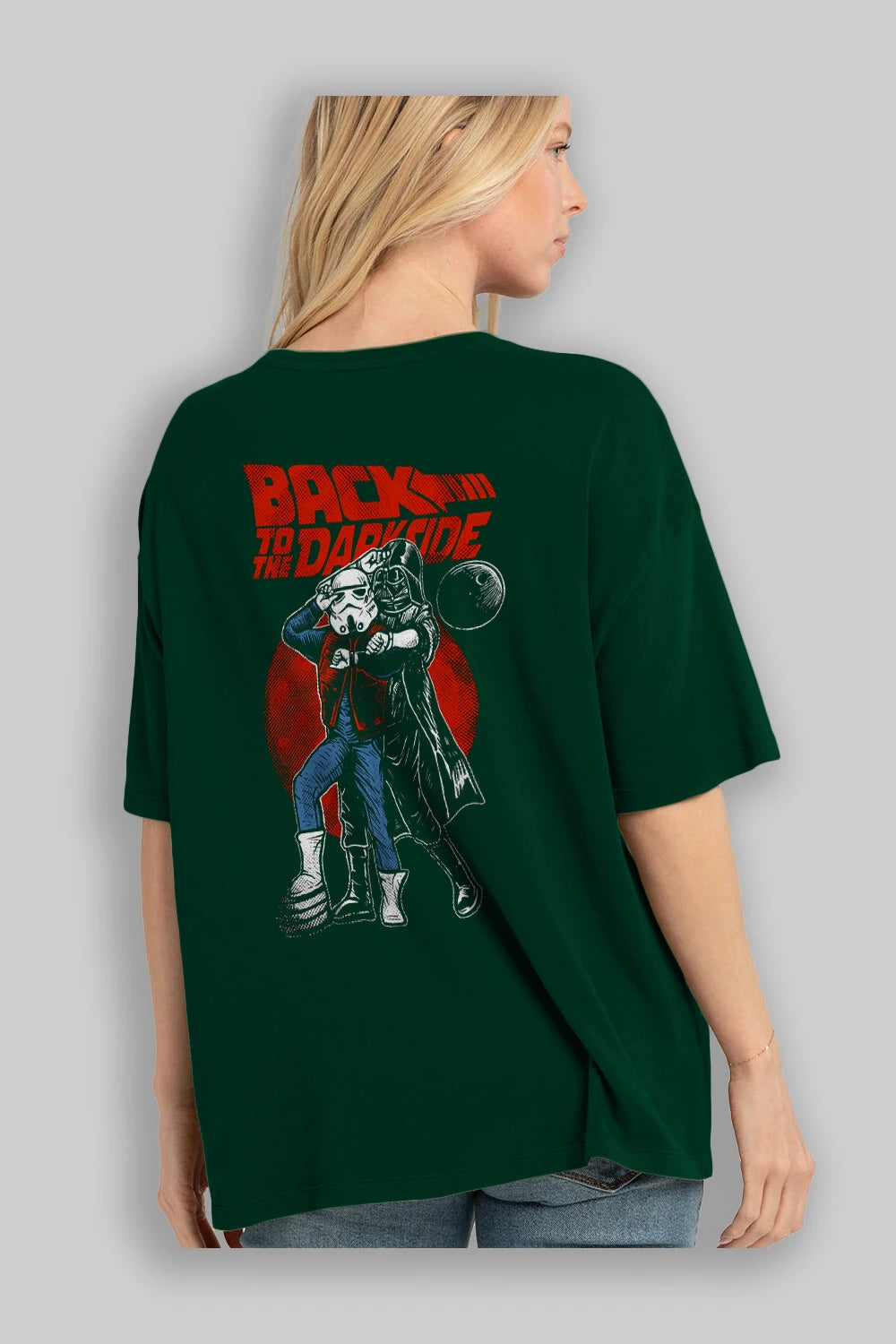 Back To The Darkside Arka Baskılı Oversize t-shirt Erkek Kadın Unisex %100 Pamuk