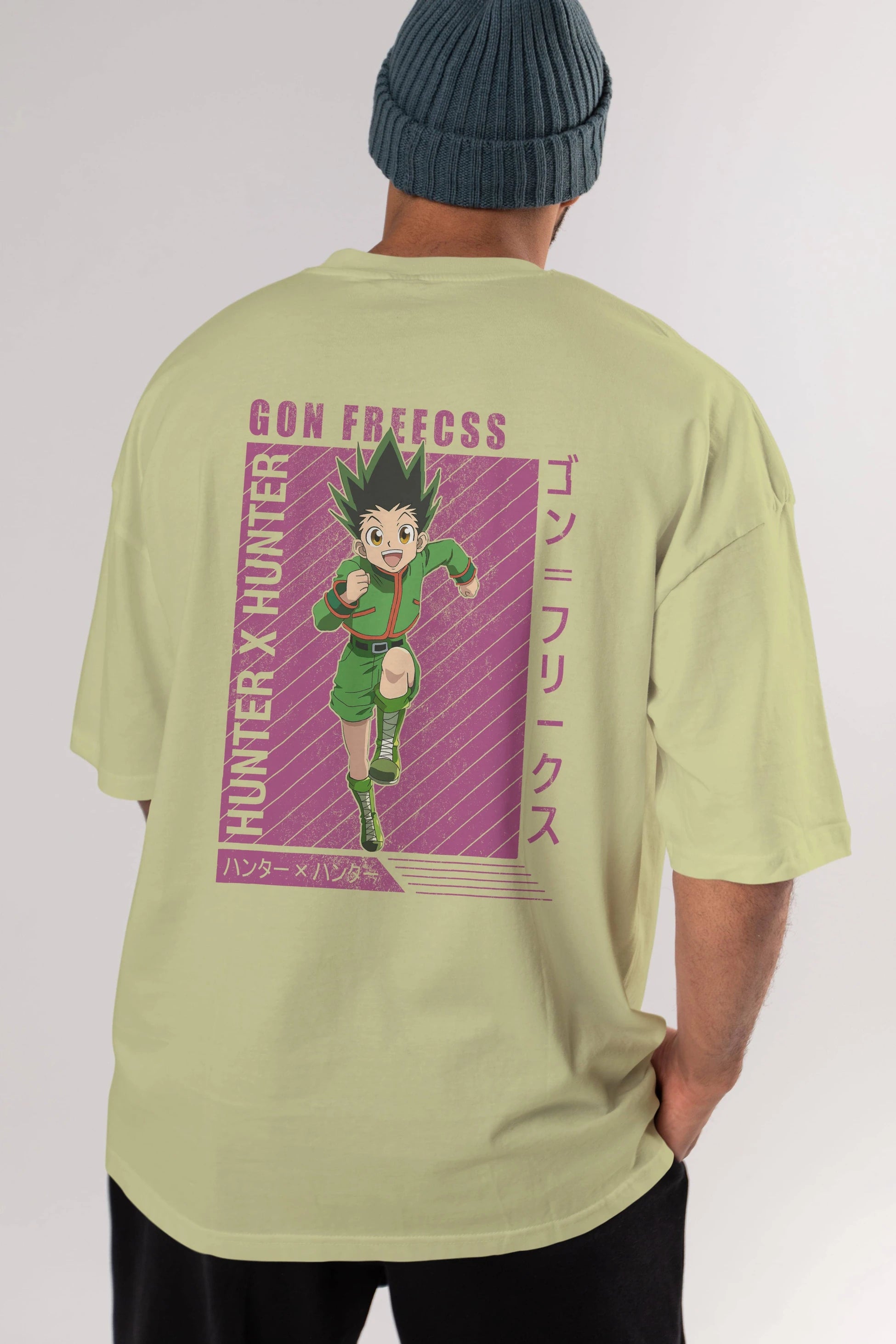 Gon Freecss HUNTER X HUNTER 3 Anime Arka Baskılı Oversize t-shirt Erkek Kadın Unisex
