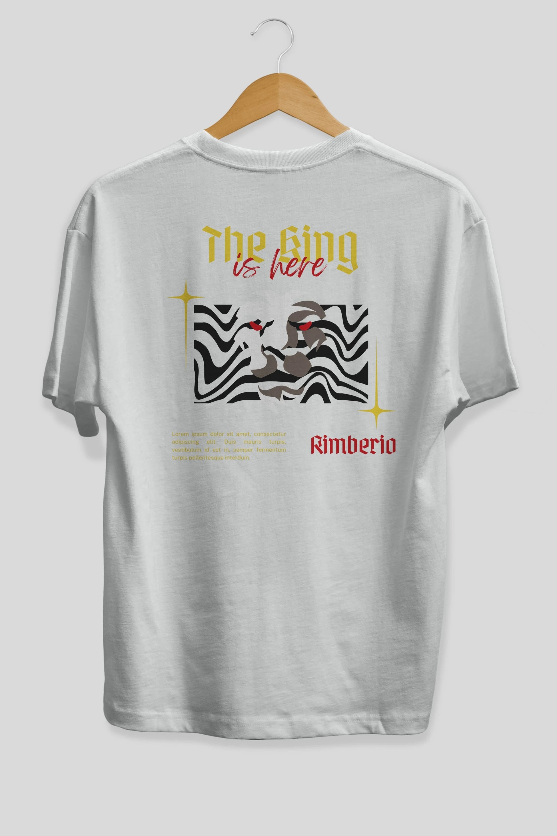 The King is Here Yazılı Arka Baskılı Oversize t-shirt Erkek Kadın Unisex