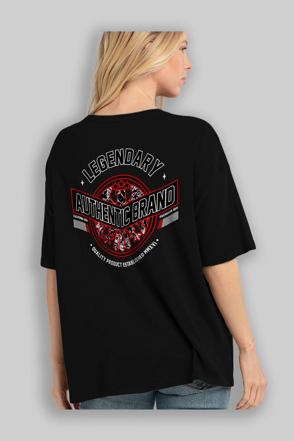 Legendary Brand Arka Baskılı Oversize t-shirt Erkek Kadın Unisex
