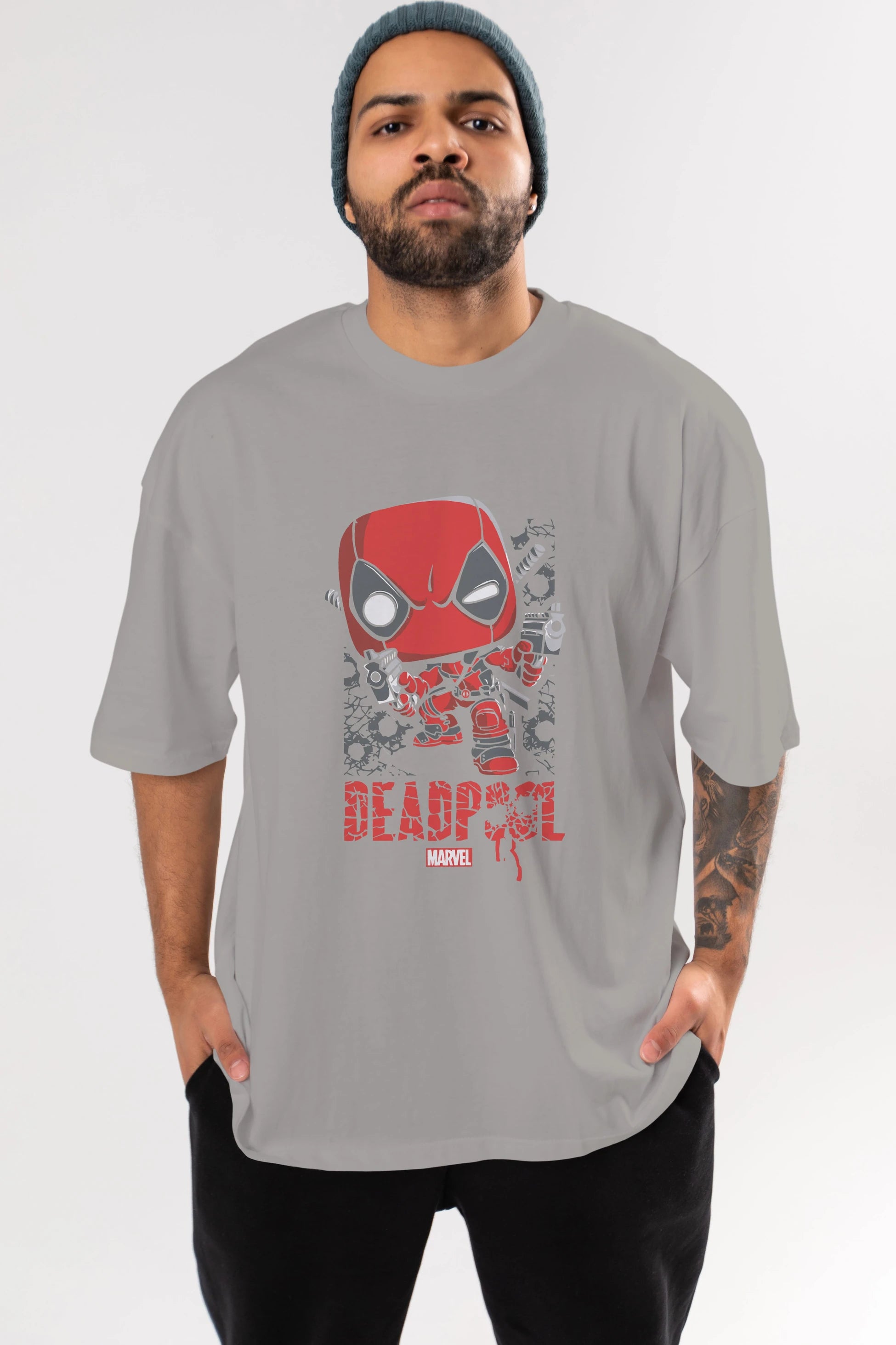 Deadpool (8) Ön Baskılı Oversize t-shirt Erkek Kadın Unisex %100 Pamuk Bisiklet Yaka tişort