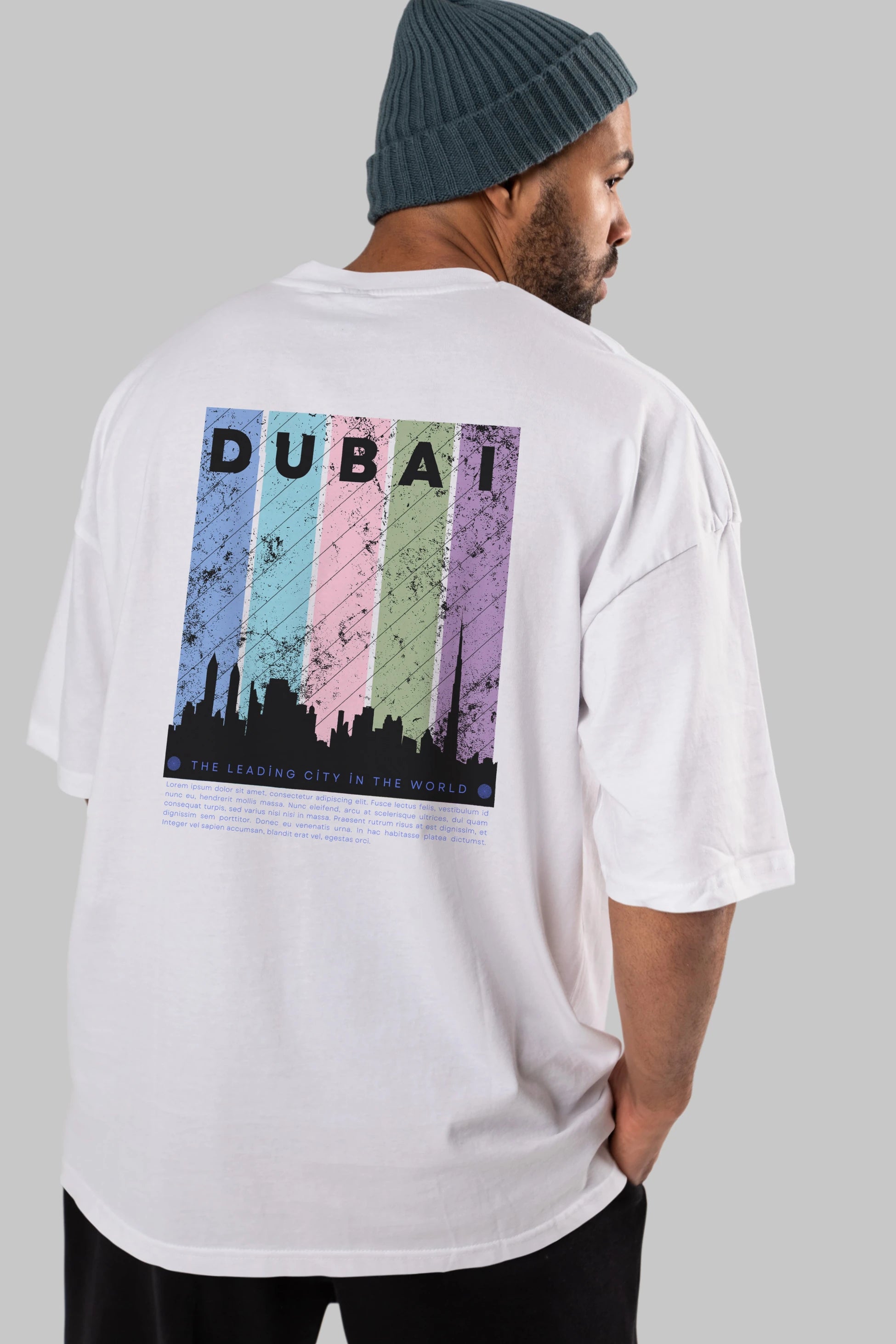 Dubai Yazılı Arka Baskılı Oversize t-shirt Erkek Kadın Unisex