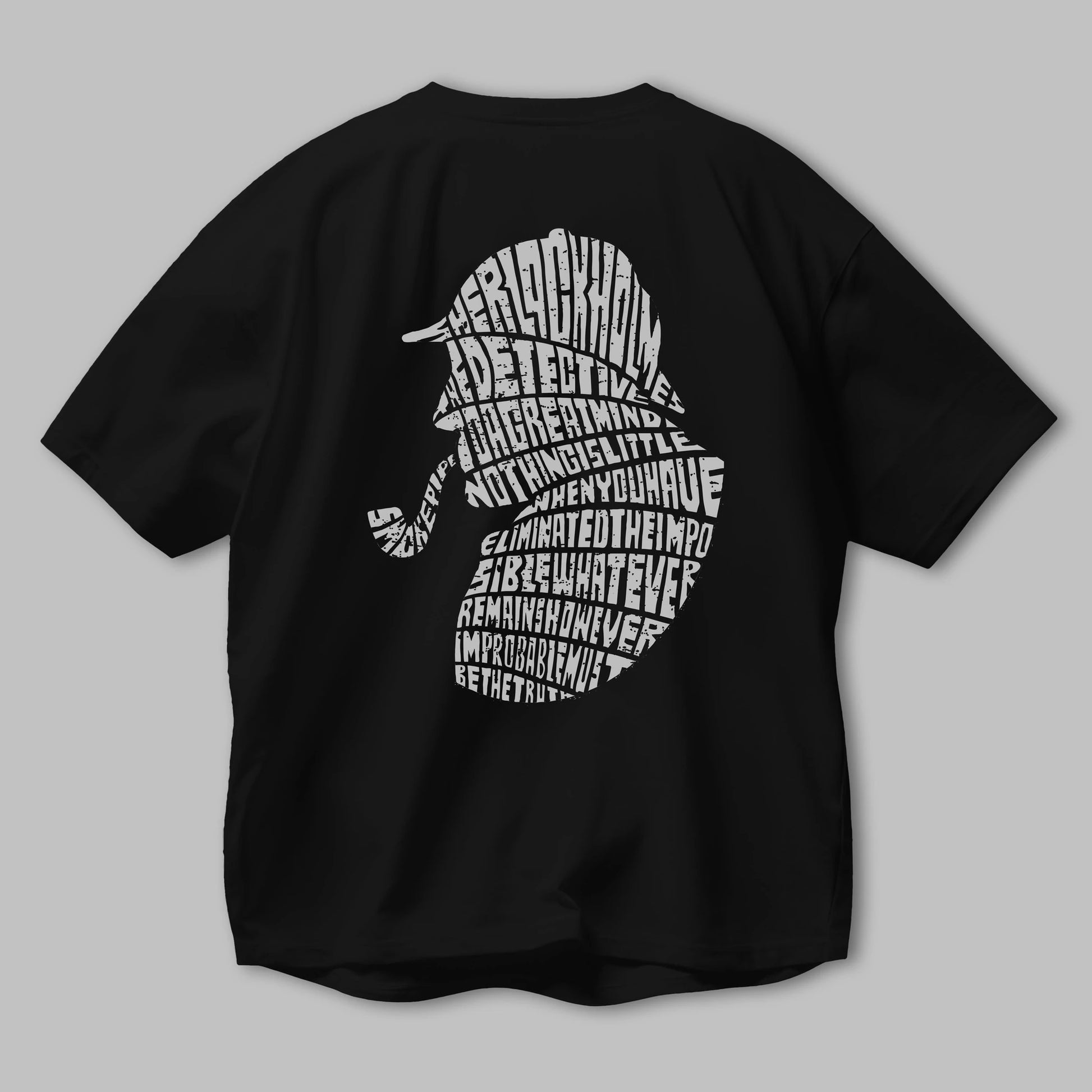Holmes Arka Baskılı Oversize t-shirt %100 pamuk Erkek Kadın Unisex