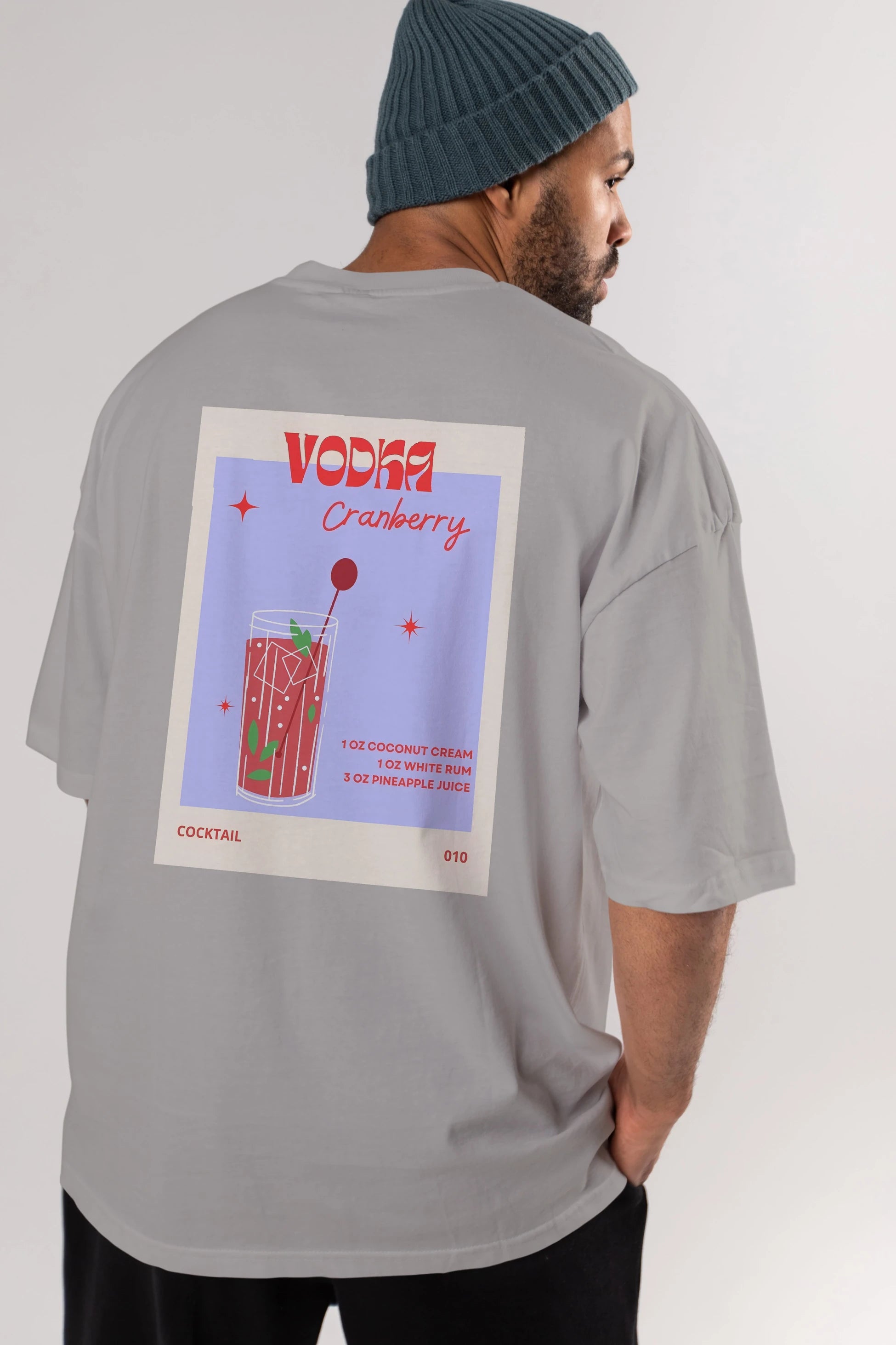 Vodka Cranberry Arka Baskılı Oversize t-shirt Erkek Kadın Unisex %100 Pamuk Bisiklet Yaka tişort