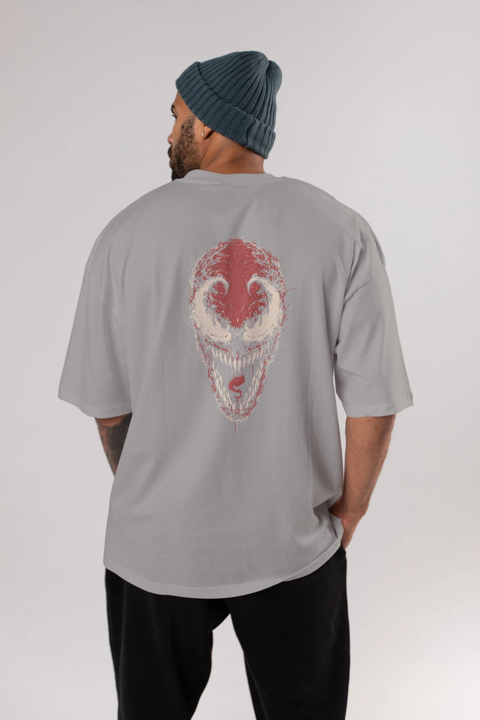 Venom (12) Arka Baskılı Oversize t-shirt Erkek Kadın Unisex %100 Pamuk Bisiklet Yaka tişort