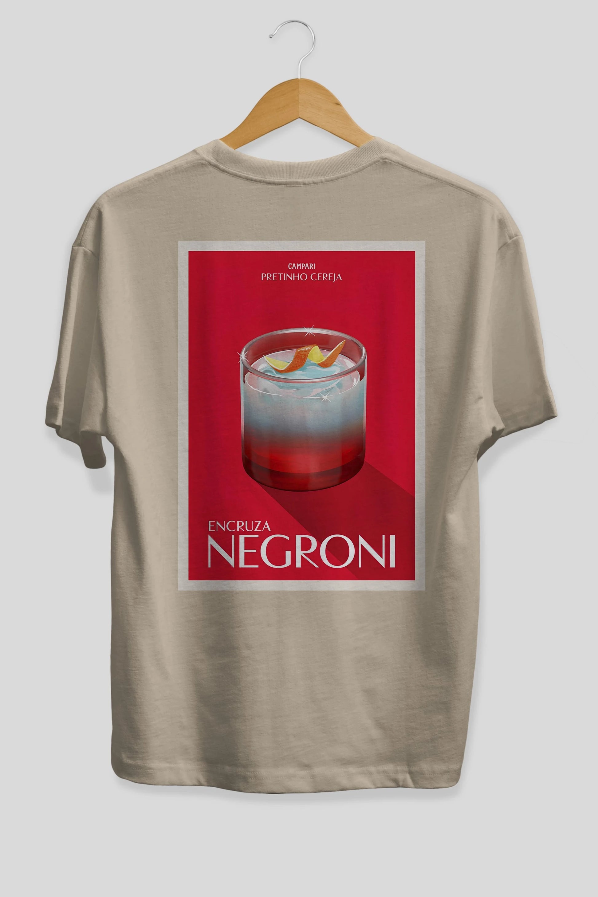 Encruza Negroni Arka Baskılı Oversize t-shirt Erkek Kadın Unisex %100 Pamuk Bisiklet Yaka tişort