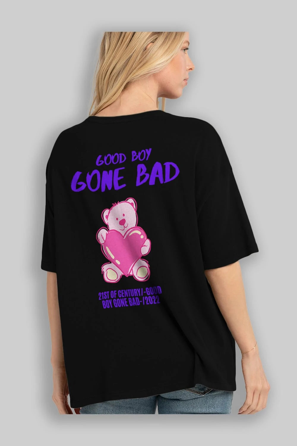 Good Boy Gona Bad Arka Baskılı Oversize t-shirt Erkek Kadın Unisex