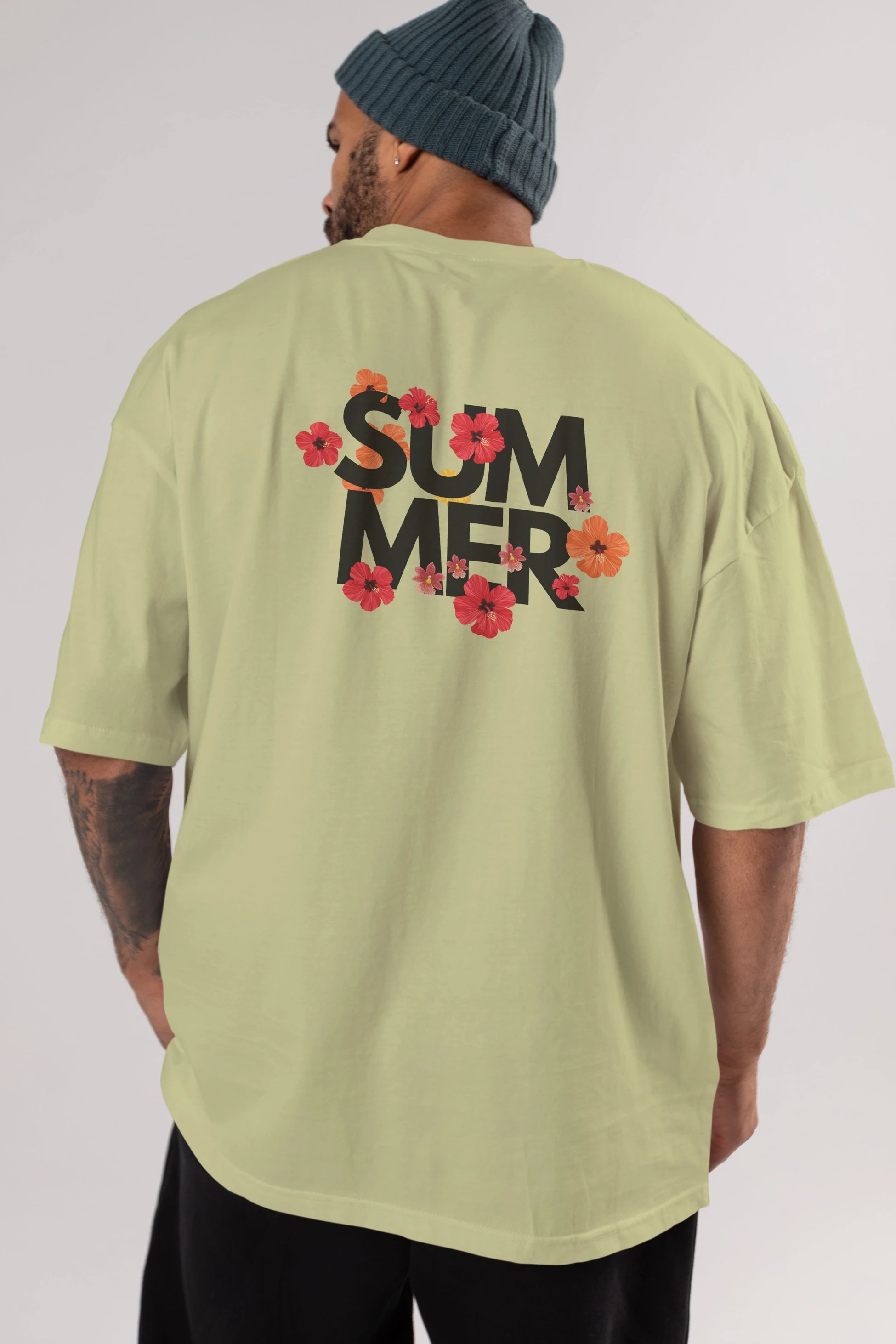 Summer Yazılı 2 Arka Baskılı Oversize t-shirt Erkek Kadın Unisex