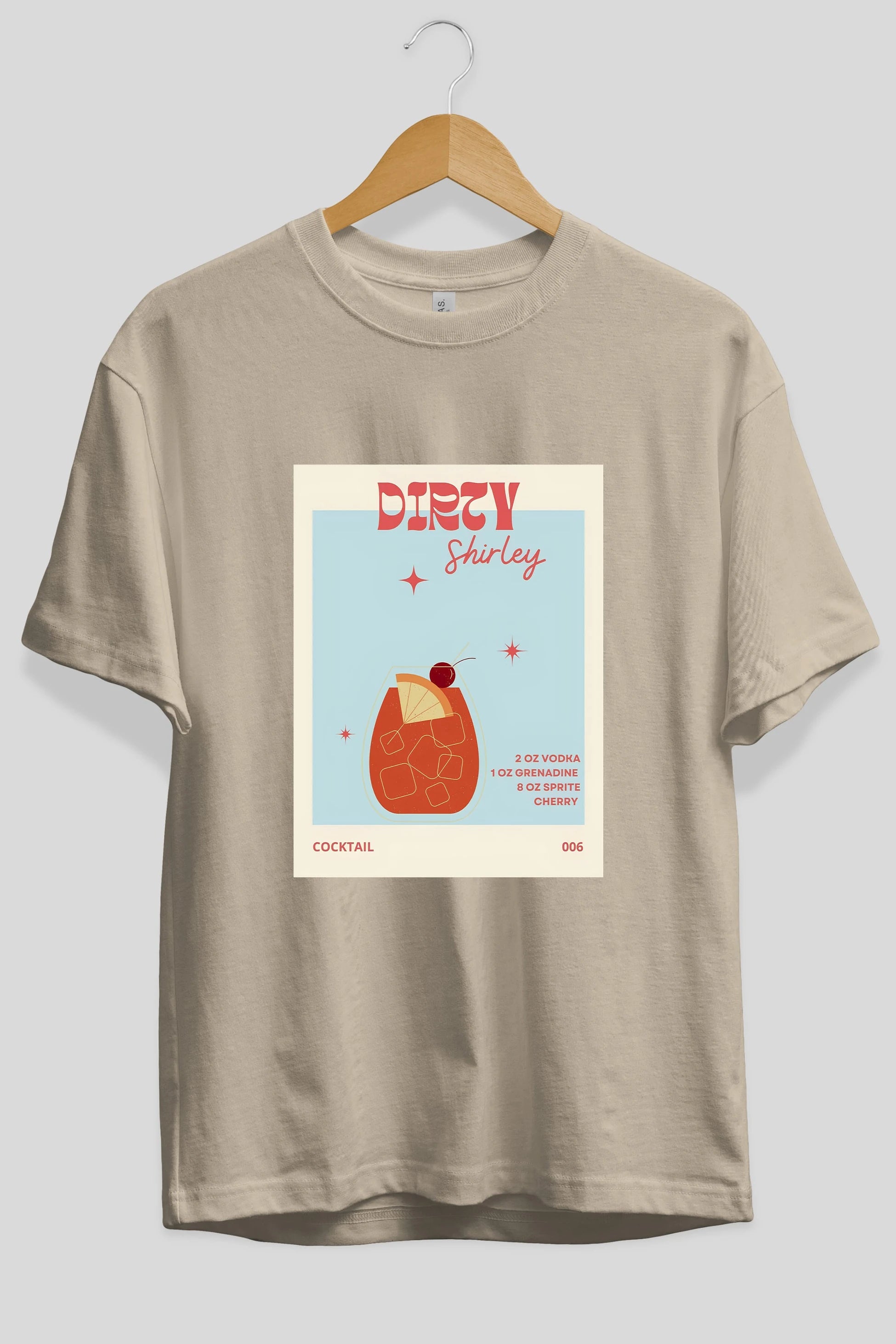 Dirty Shirley Ön Baskılı Oversize t-shirt Erkek Kadın Unisex %100 Pamuk Bisiklet Yaka tişort