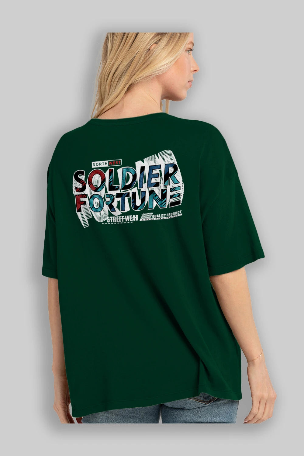 Soldier Fortune Arka Baskılı Oversize t-shirt Erkek Kadın Unisex