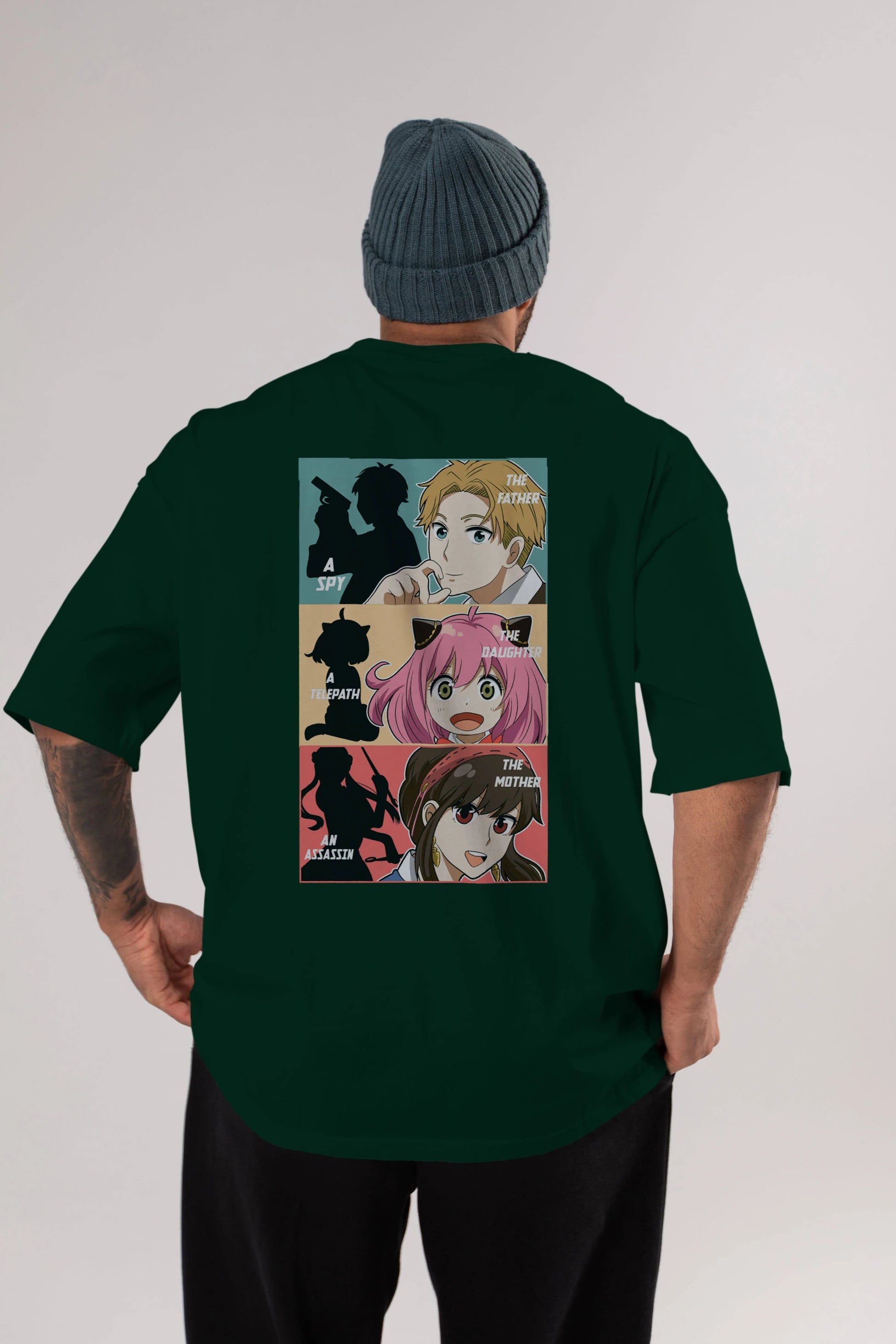 SPY X FAMILY Anime Arka Baskılı Oversize t-shirt Erkek Kadın Unisex