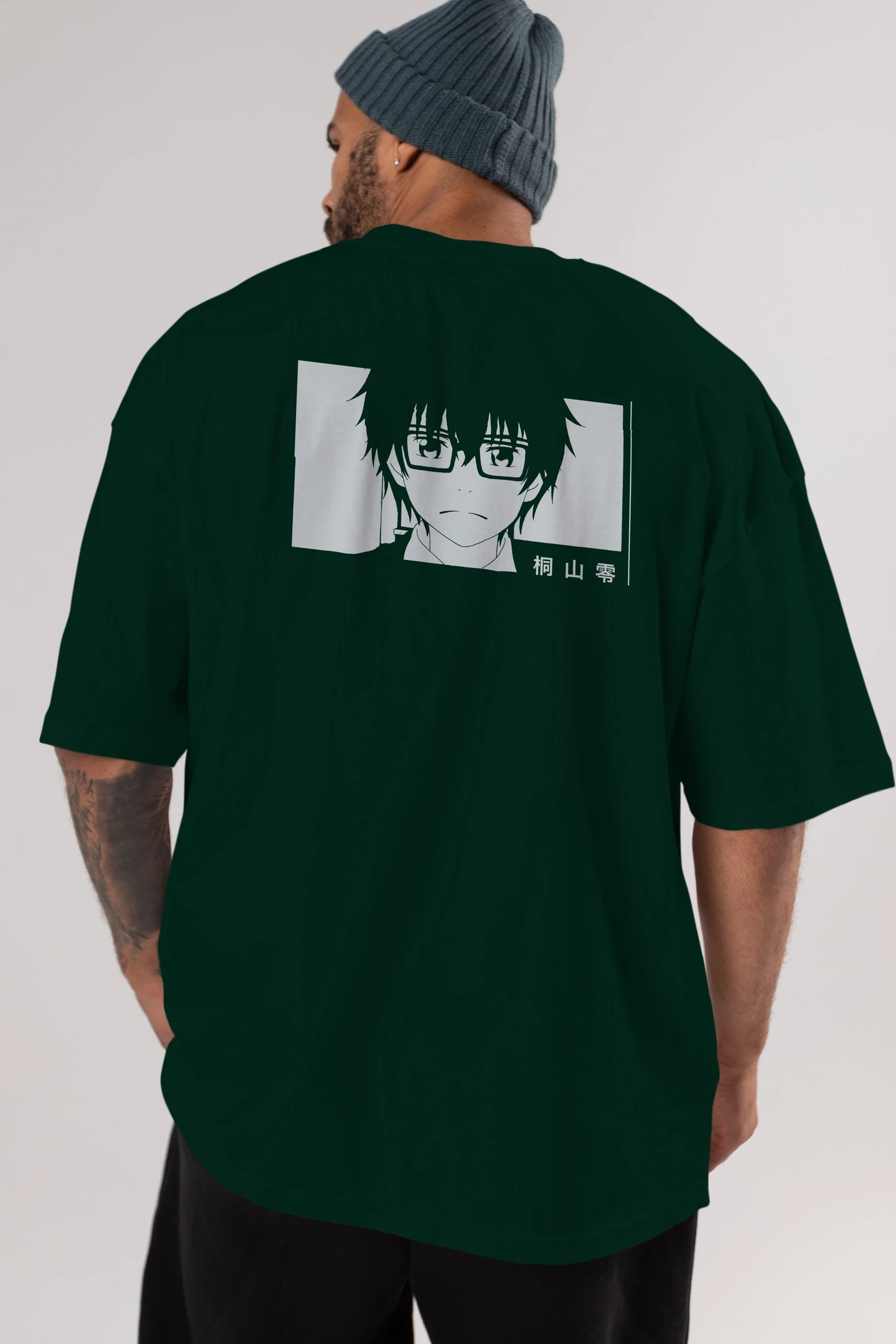 Rei Kiriyama 3 Anime Arka Baskılı Oversize t-shirt Erkek Kadın Unisex