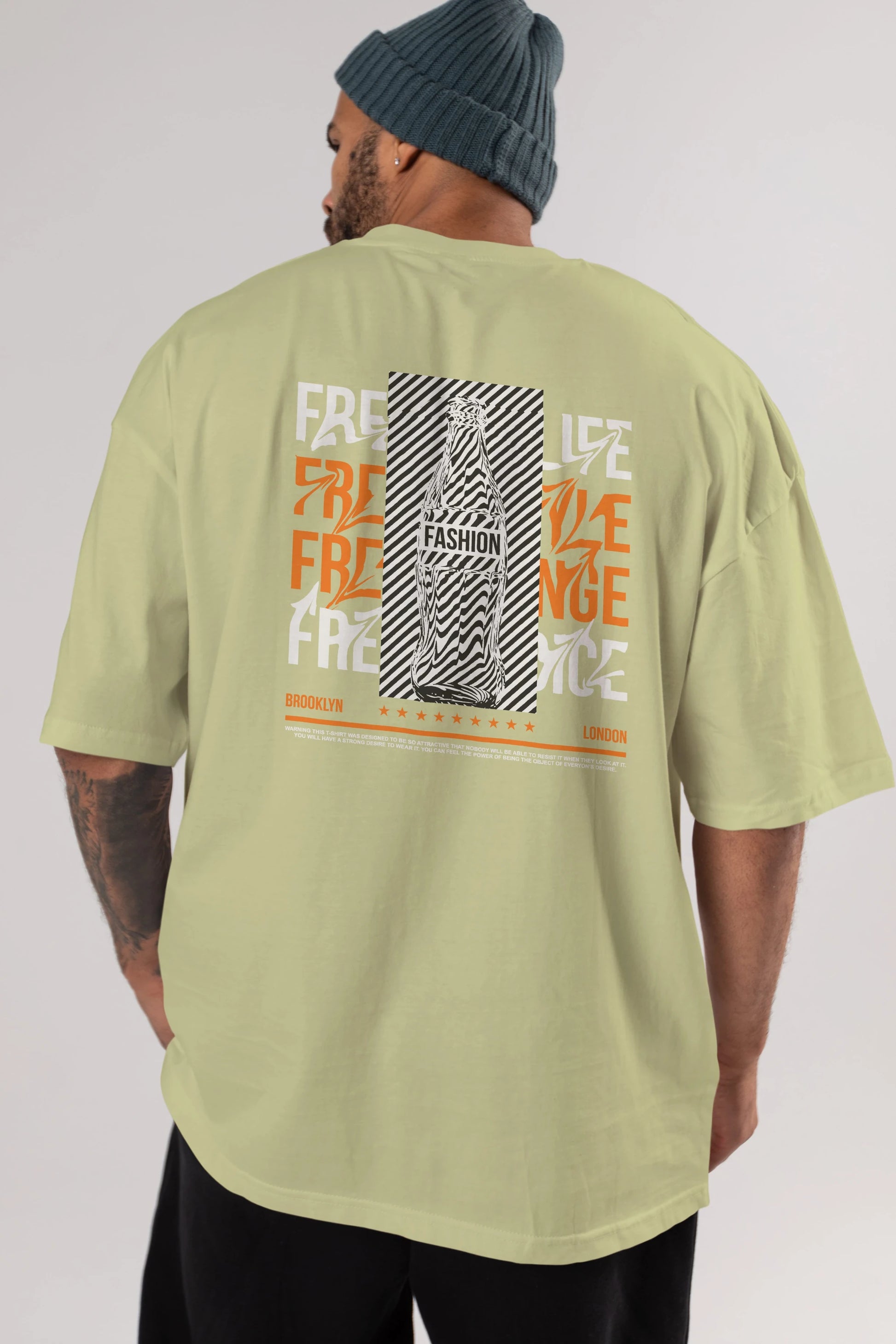 Freedom Life Arka Baskılı Oversize t-shirt Erkek Kadın Unisex
