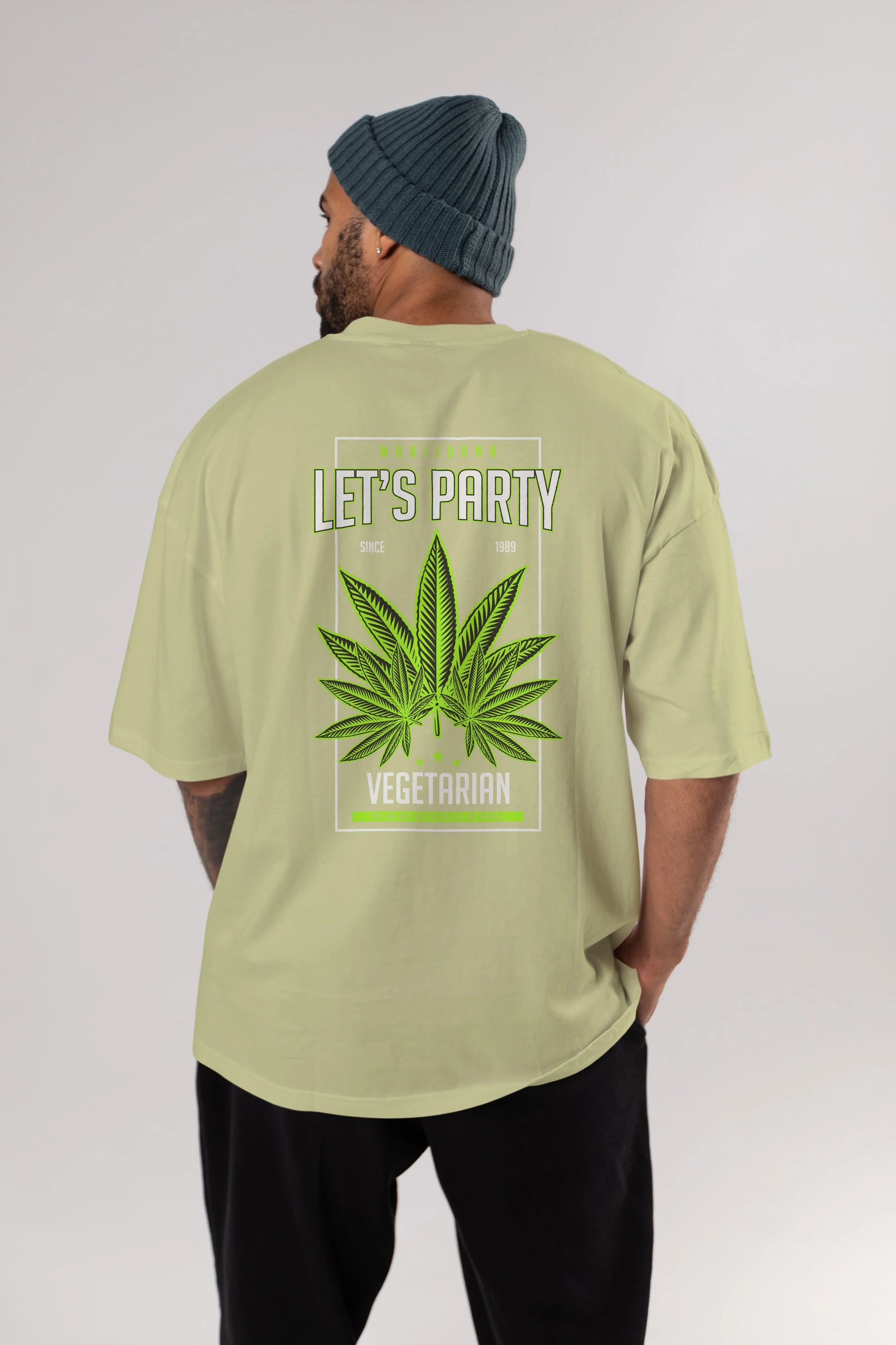 Lets Party Arka Baskılı Oversize t-shirt Erkek Kadın Unisex