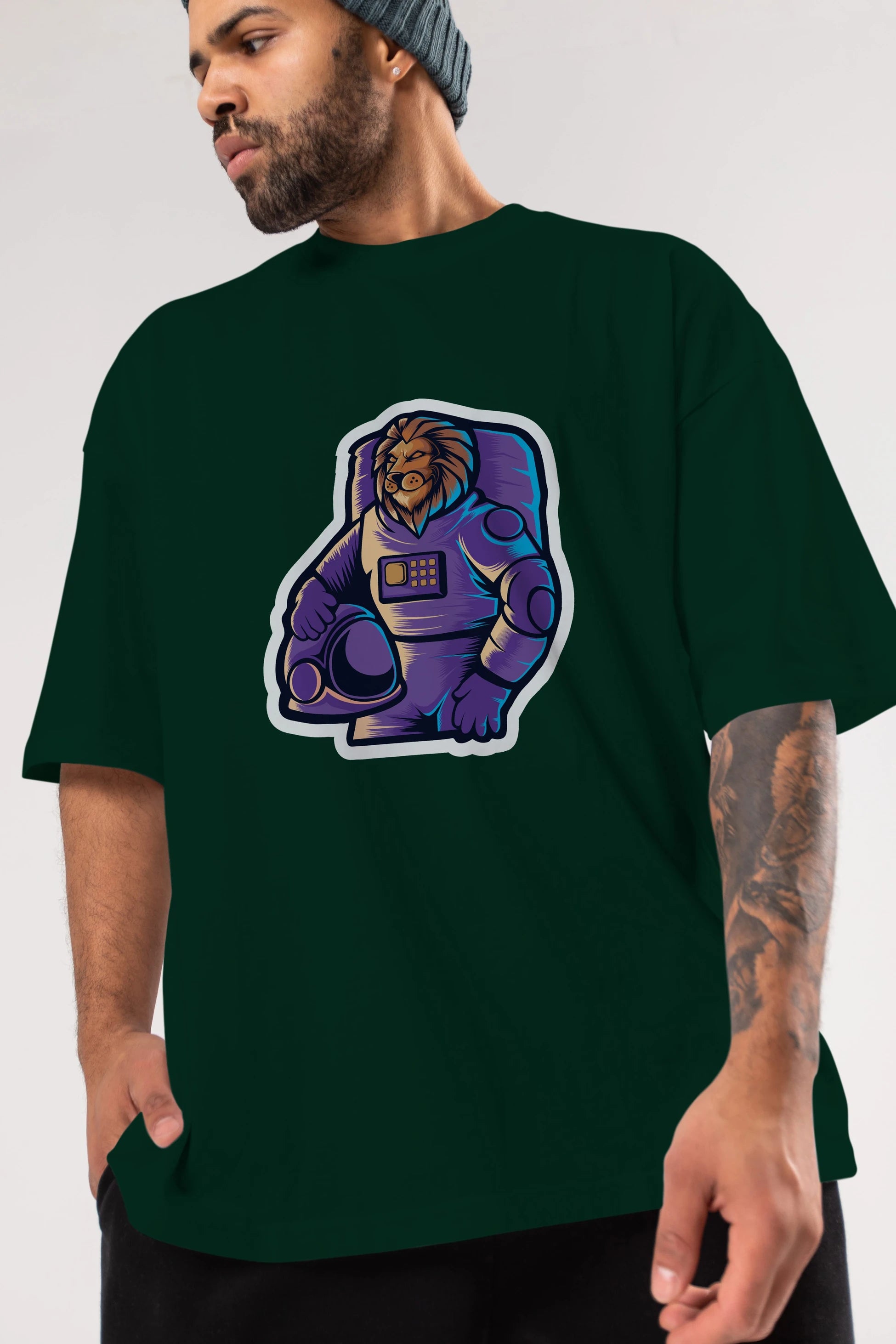 Astroking Sticker Ön Baskılı Oversize t-shirt Erkek Kadın Unisex