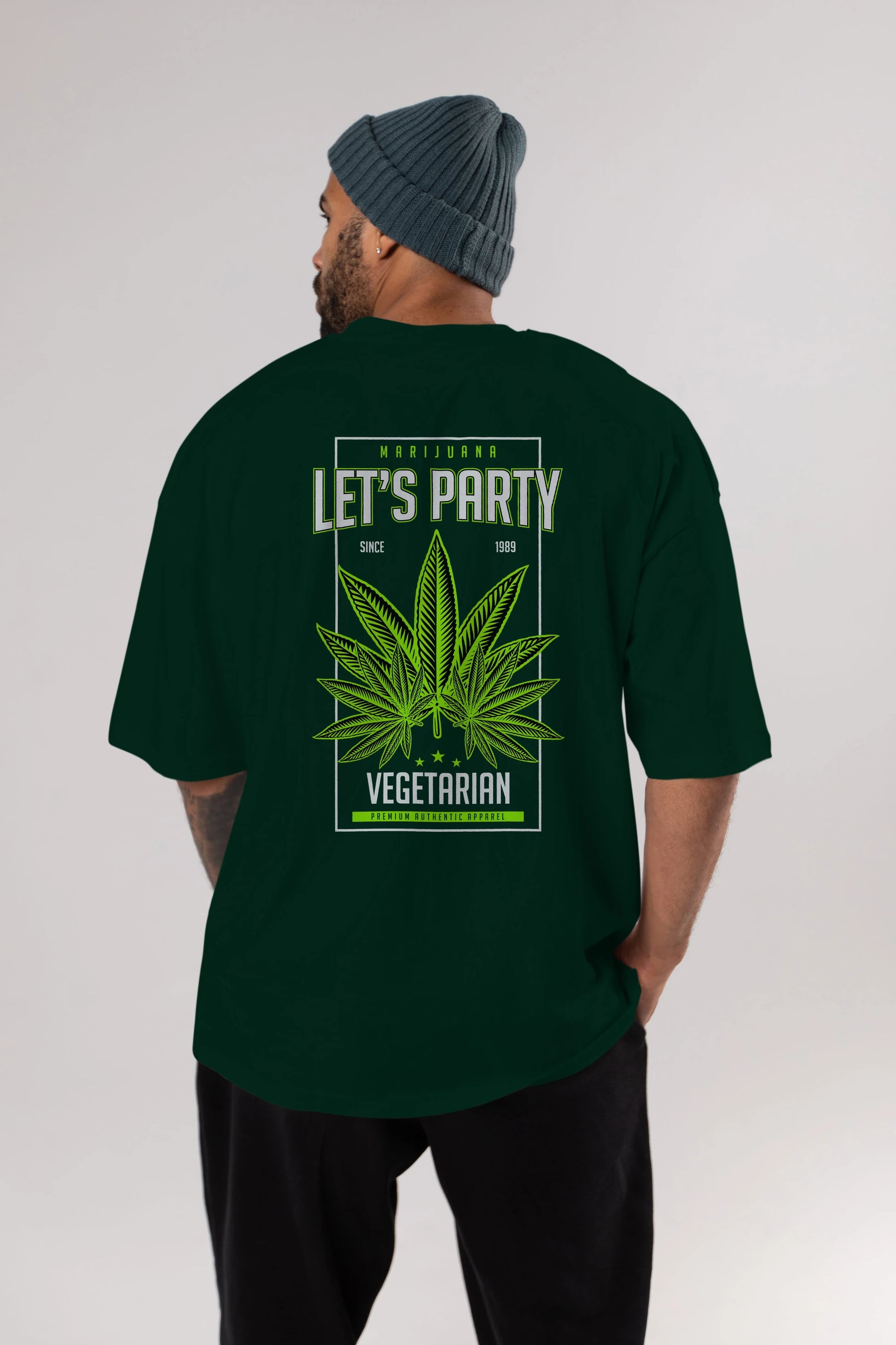 Lets Party Arka Baskılı Oversize t-shirt Erkek Kadın Unisex