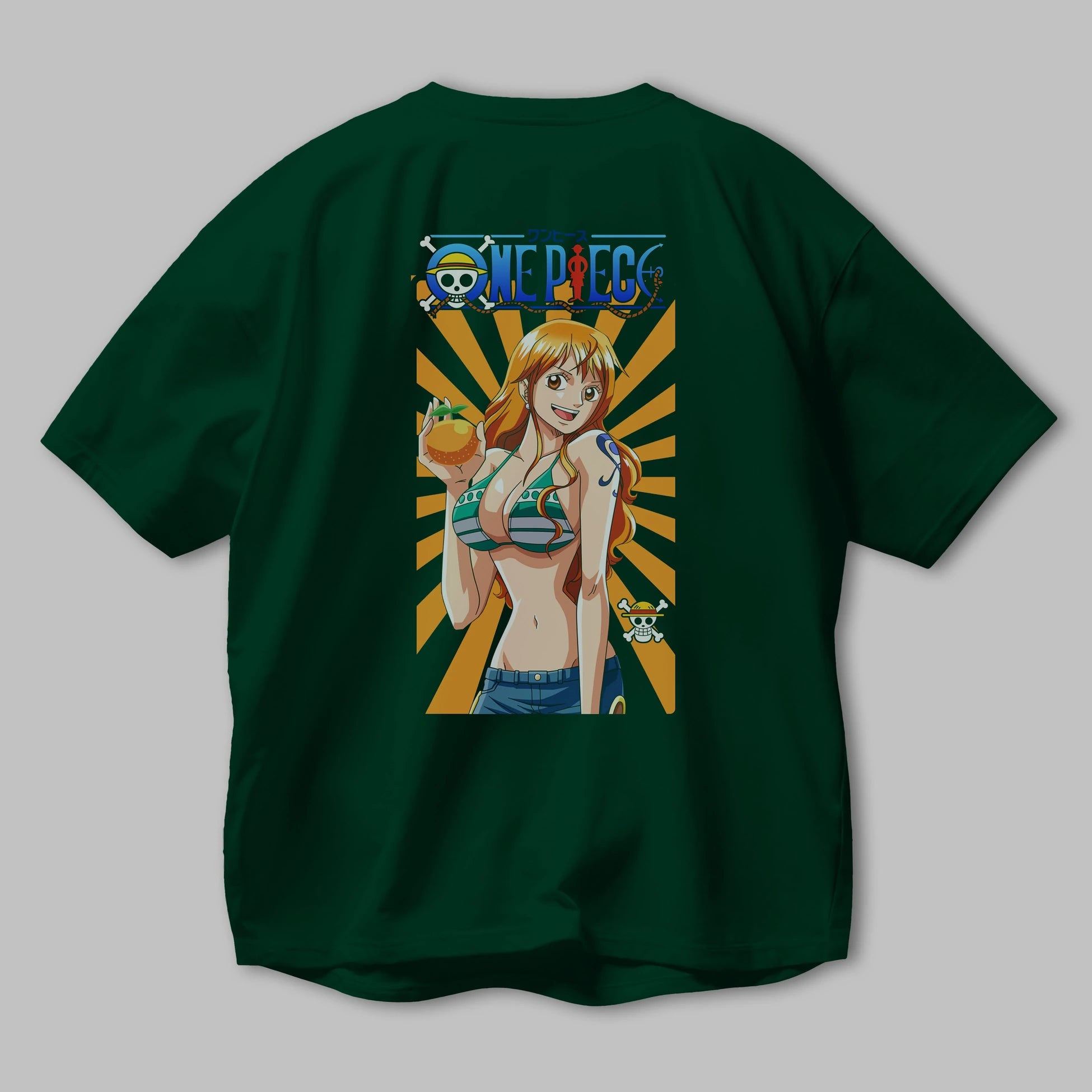 Nami Anime Arka Baskılı Oversize t-shirt Erkek Kadın Unisex %100 pamuk tişort