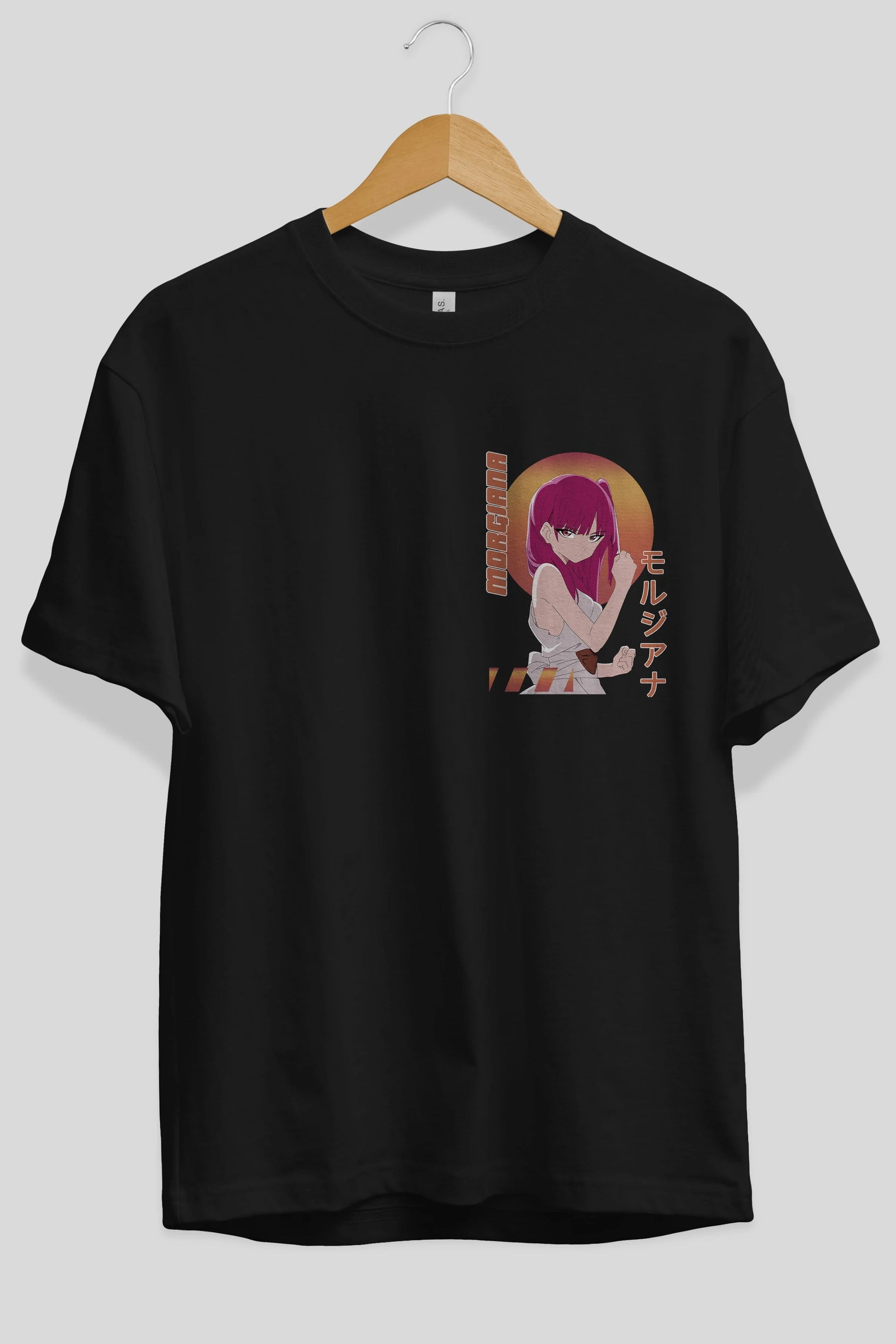 Morgiana 5 Ön Sol Baskılı Oversize t-shirt Erkek Kadın Unisex %100 Pamuk Bisiklet Yaka tişort