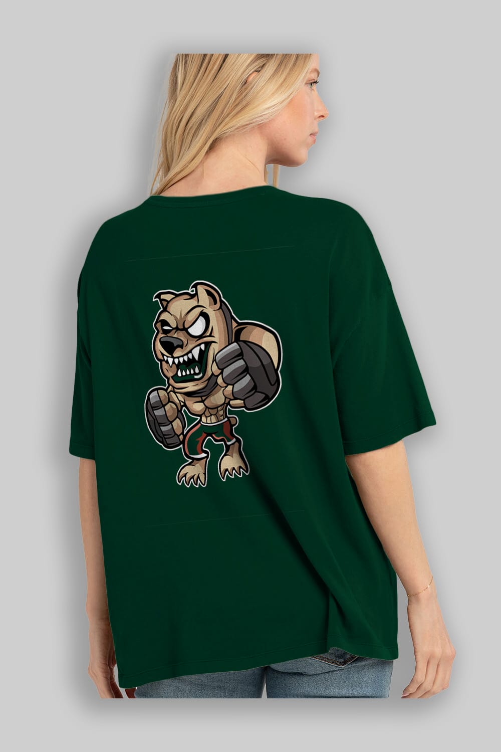 MMA Dog Arka Baskılı Oversize t-shirt Erkek Kadın Unisex %100 Pamuk tişort