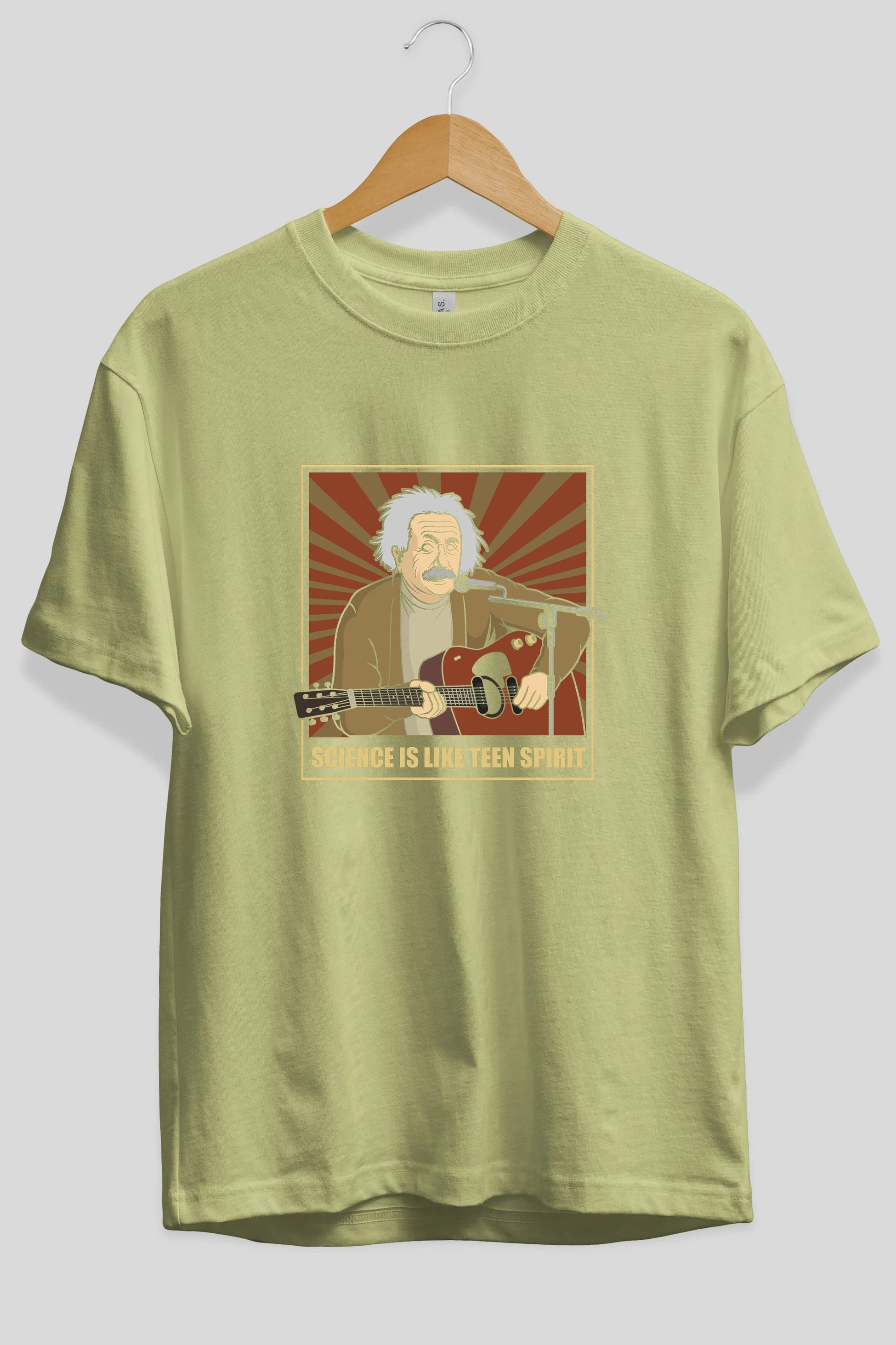 Kurt Einstein Ön Baskılı Oversize t-shirt Erkek Kadın Unisex %100 Pamuk tişort