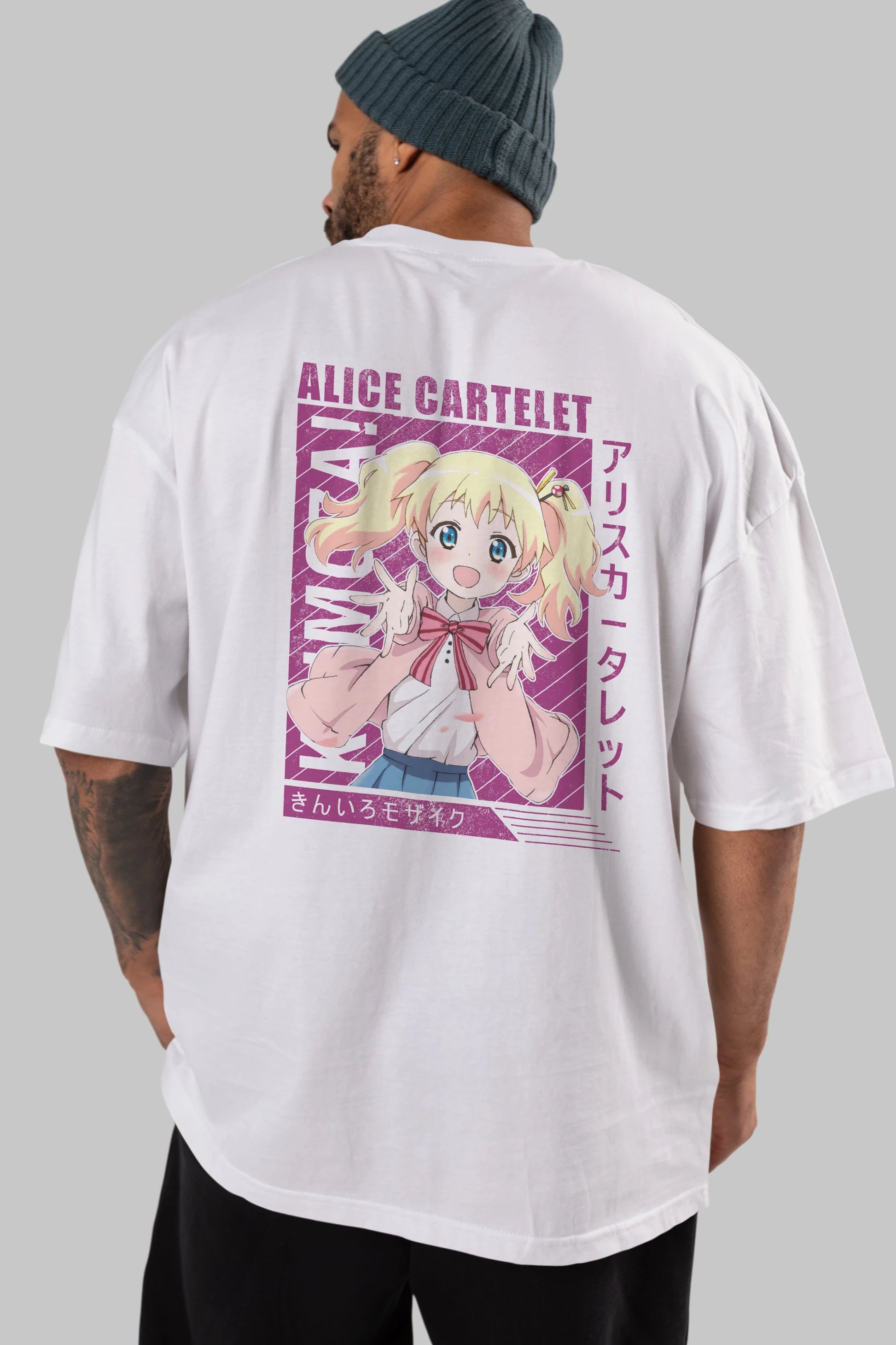 Alice Cartelet 12 Anime Arka Baskılı Oversize t-shirt Erkek Kadın Unisex
