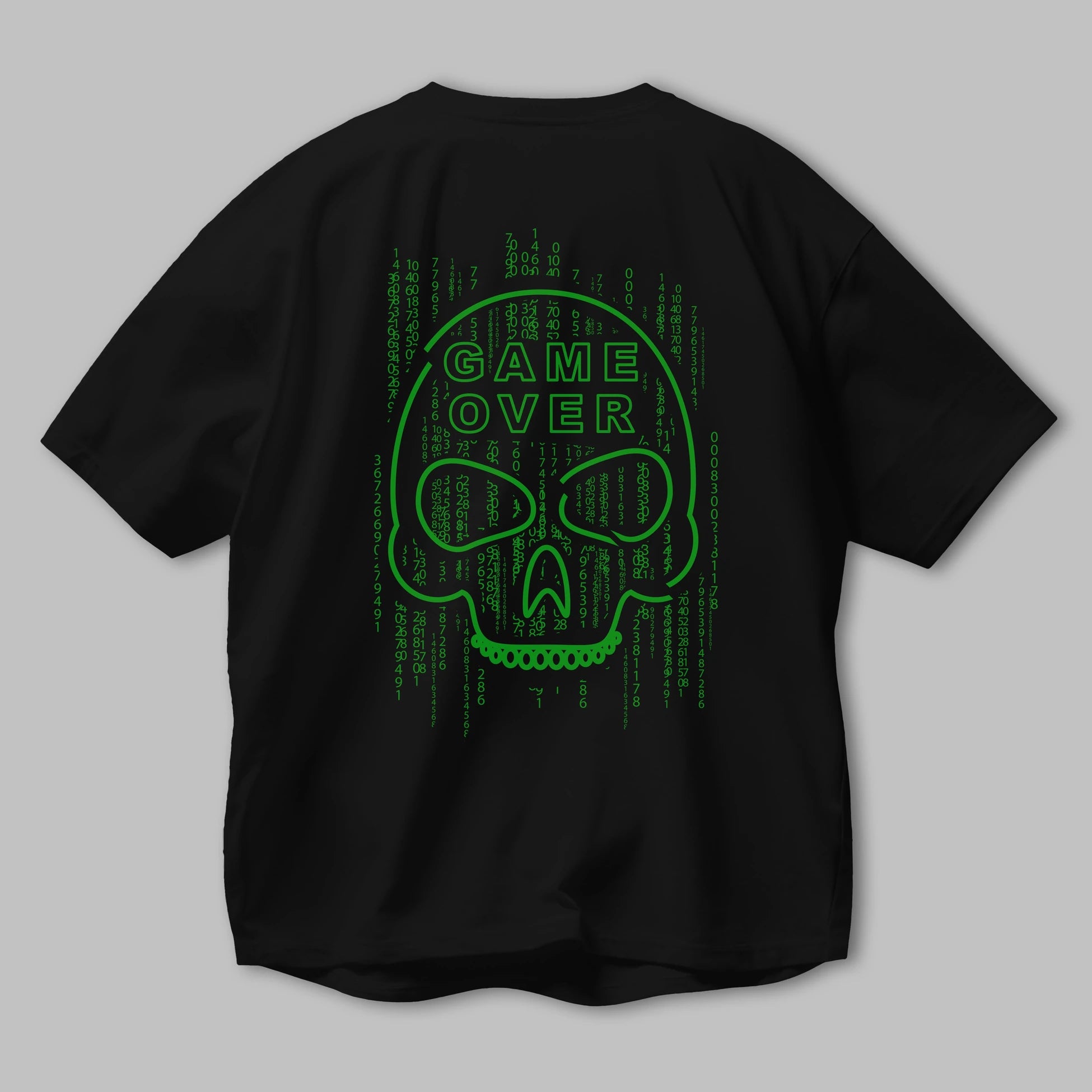 Game Over Arka Baskılı Oversize t-shirt Erkek Kadın Unisex