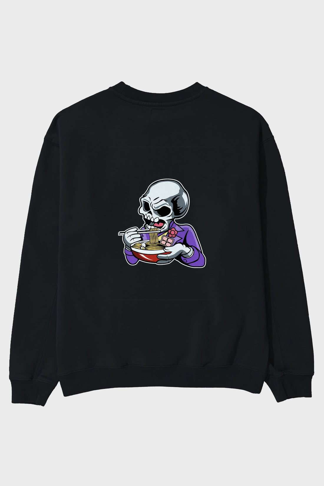 Skull Ramen Arka Baskılı Oversize Sweatshirt Erkek Kadın Unisex
