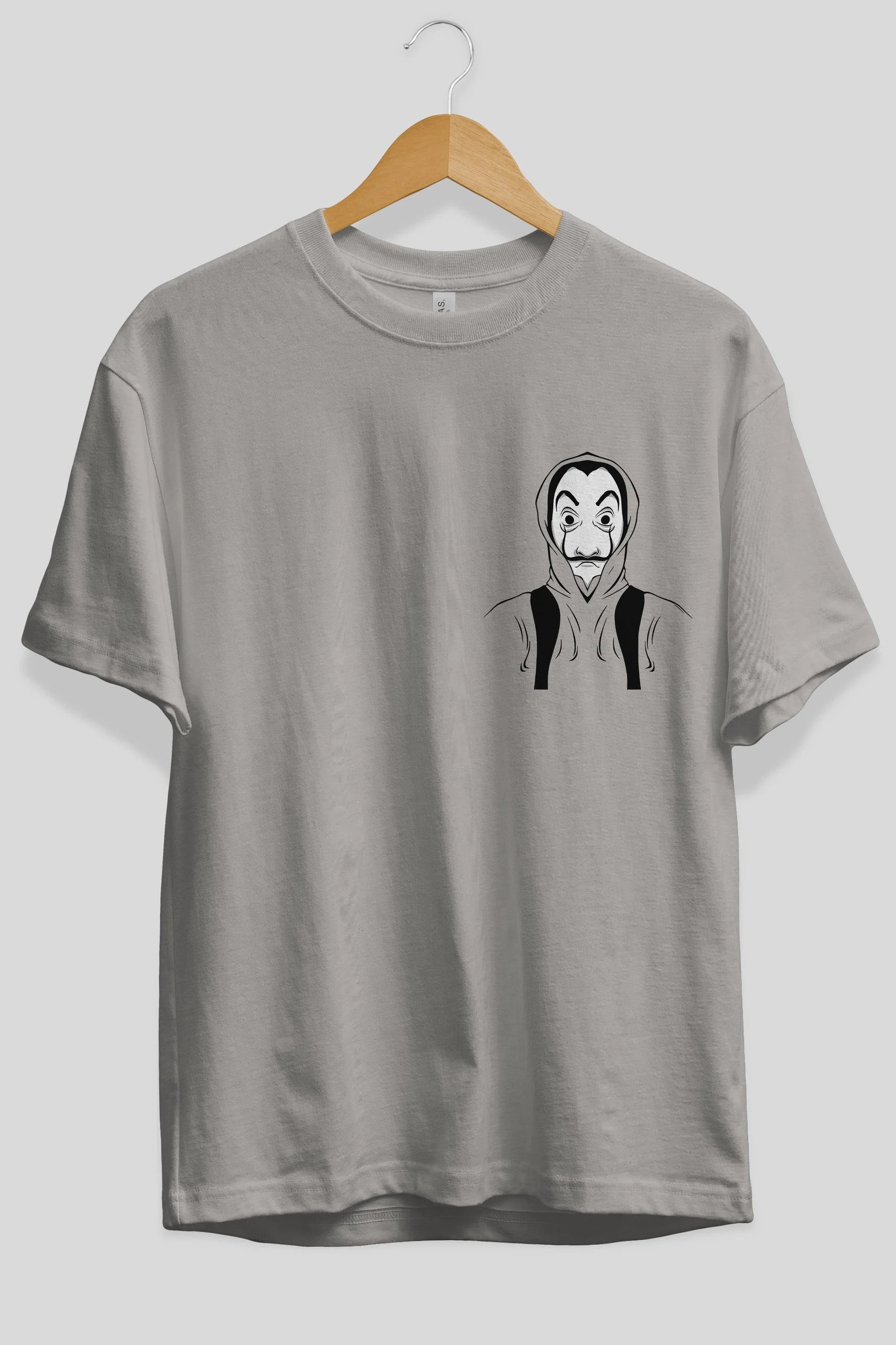 La Casa De Papel (7) Ön Sol Baskılı Oversize t-shirt Erkek Kadın Unisex %100 Pamuk Bisiklet Yaka tişort