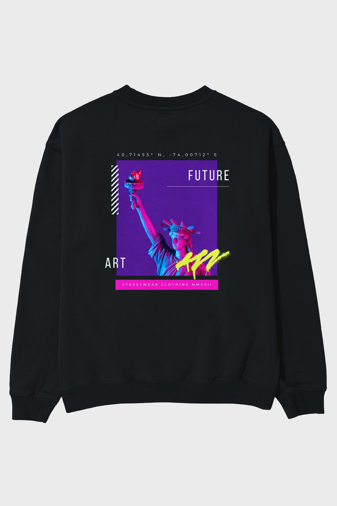 Future Art Arka Baskılı Oversize Sweatshirt Erkek Kadın Unisex