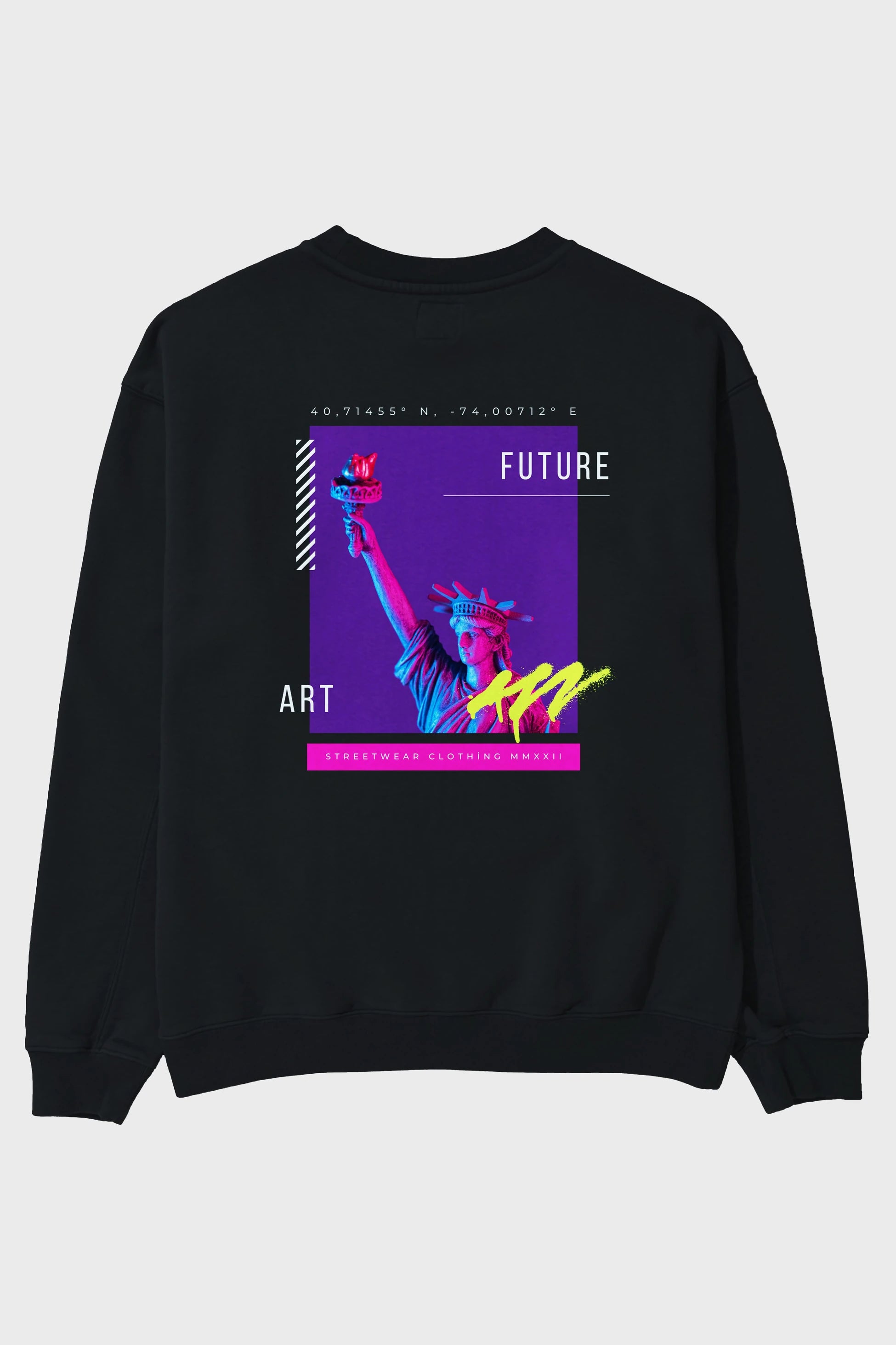 Future Art Arka Baskılı Oversize Sweatshirt Erkek Kadın Unisex