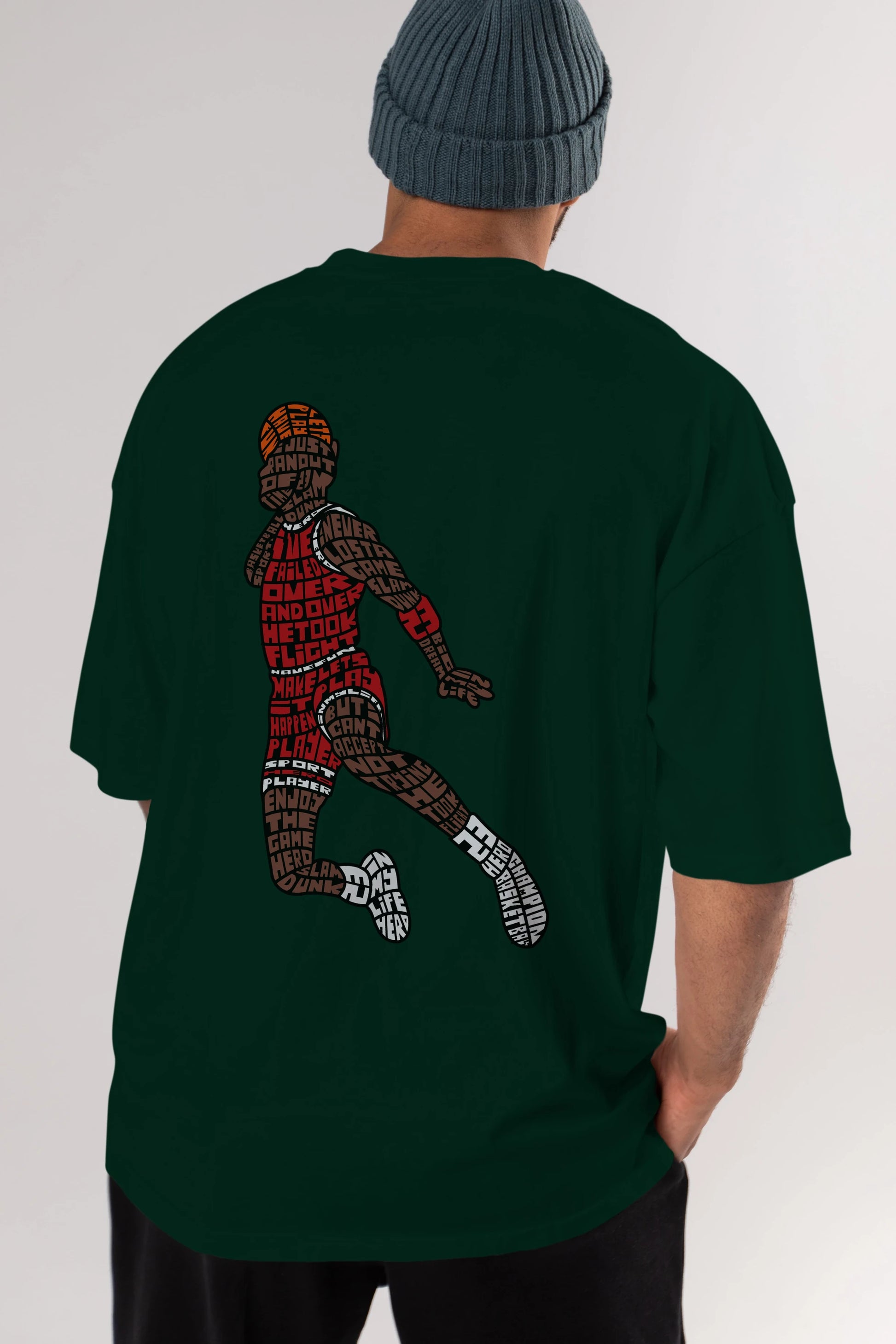 Slamdunk Arka Baskılı Oversize t-shirt %100 pamuk Erkek Kadın Unisex