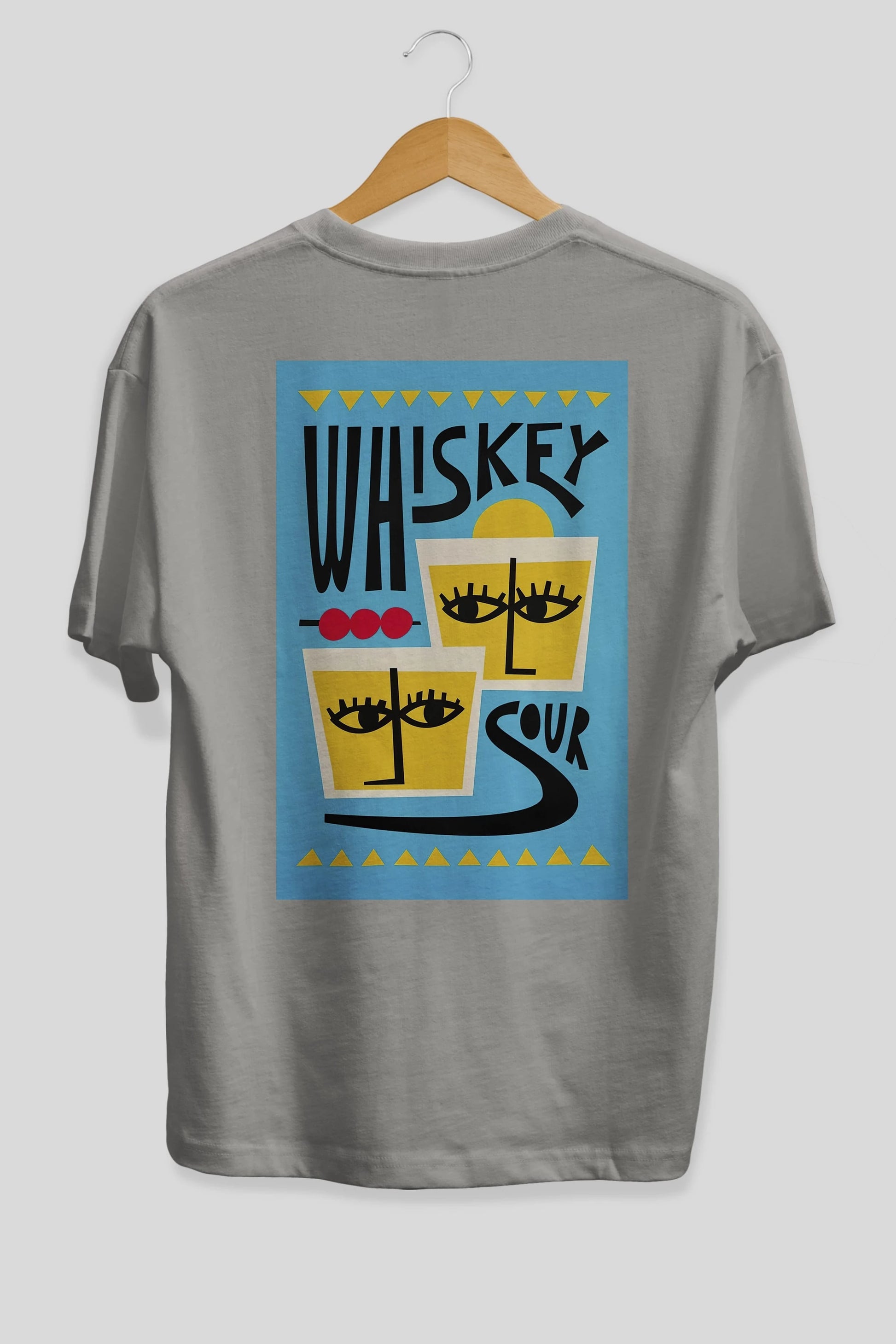 Whiskey Sour 2 Arka Baskılı Oversize t-shirt Erkek Kadın Unisex %100 Pamuk Bisiklet Yaka tişort