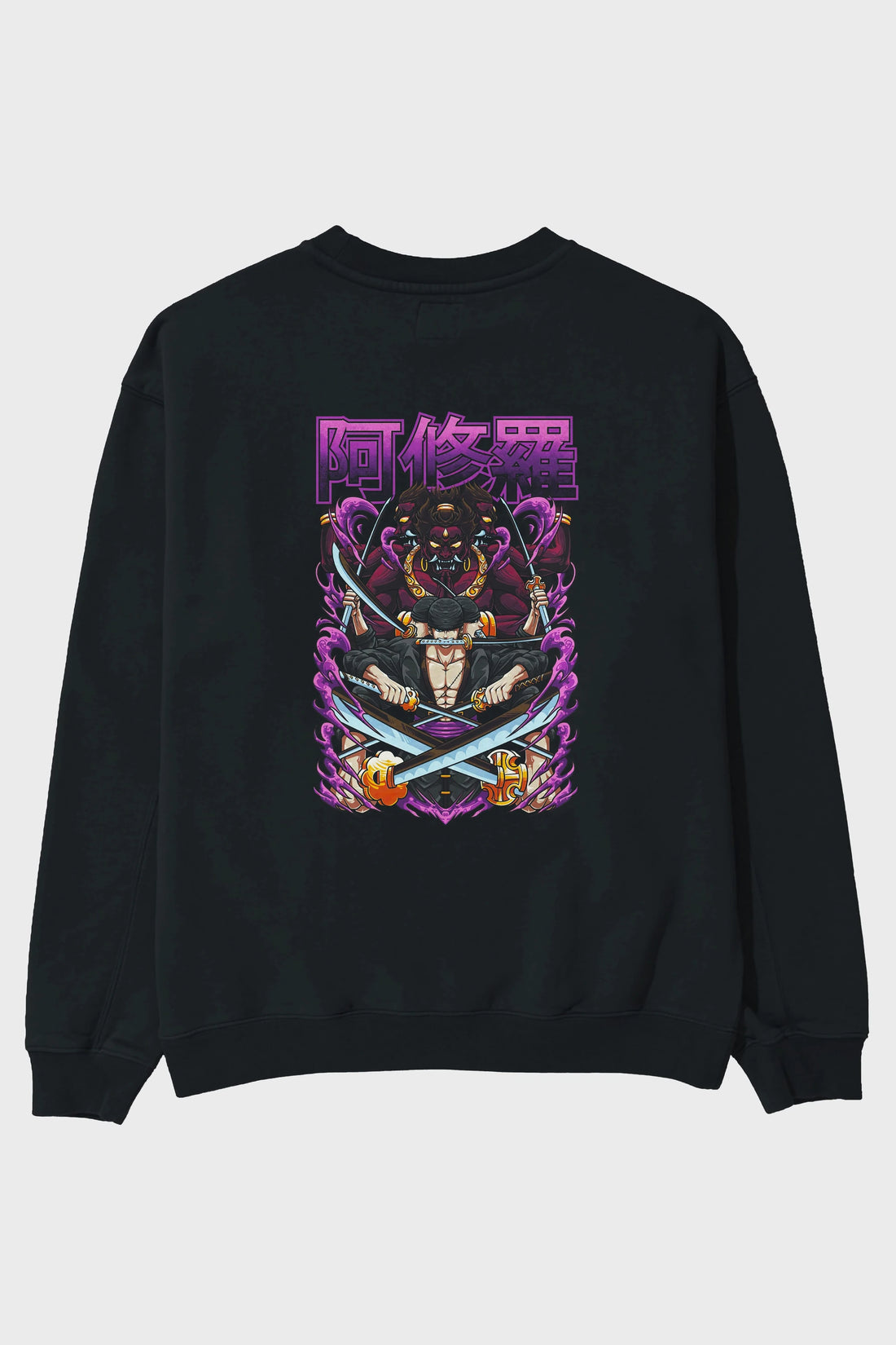 Roronoa Zoro 1 Anime Arka Baskılı Oversize Sweatshirt Erkek Kadın Unisex