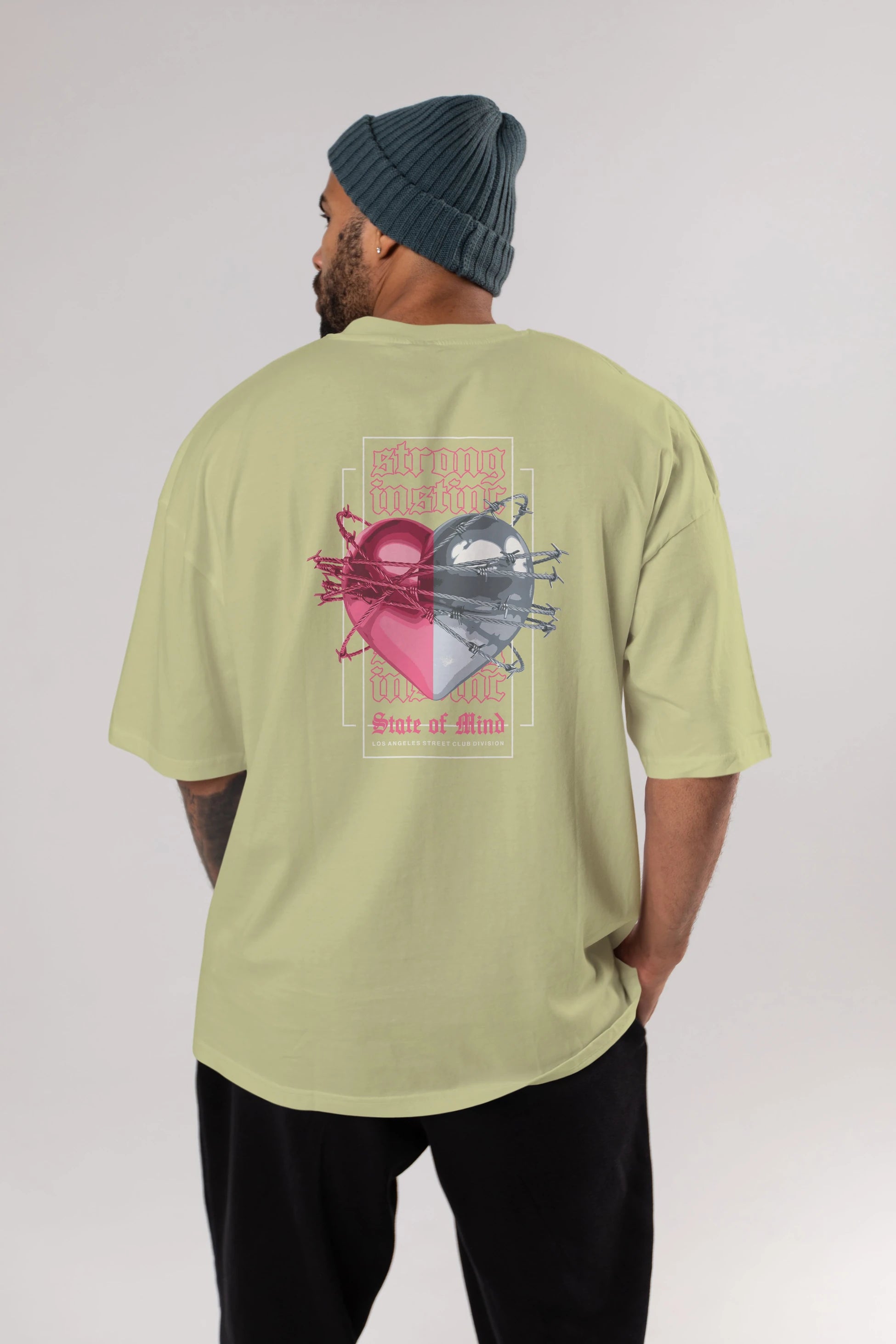 State of Mind Arka Baskılı Oversize t-shirt Erkek Kadın Unisex