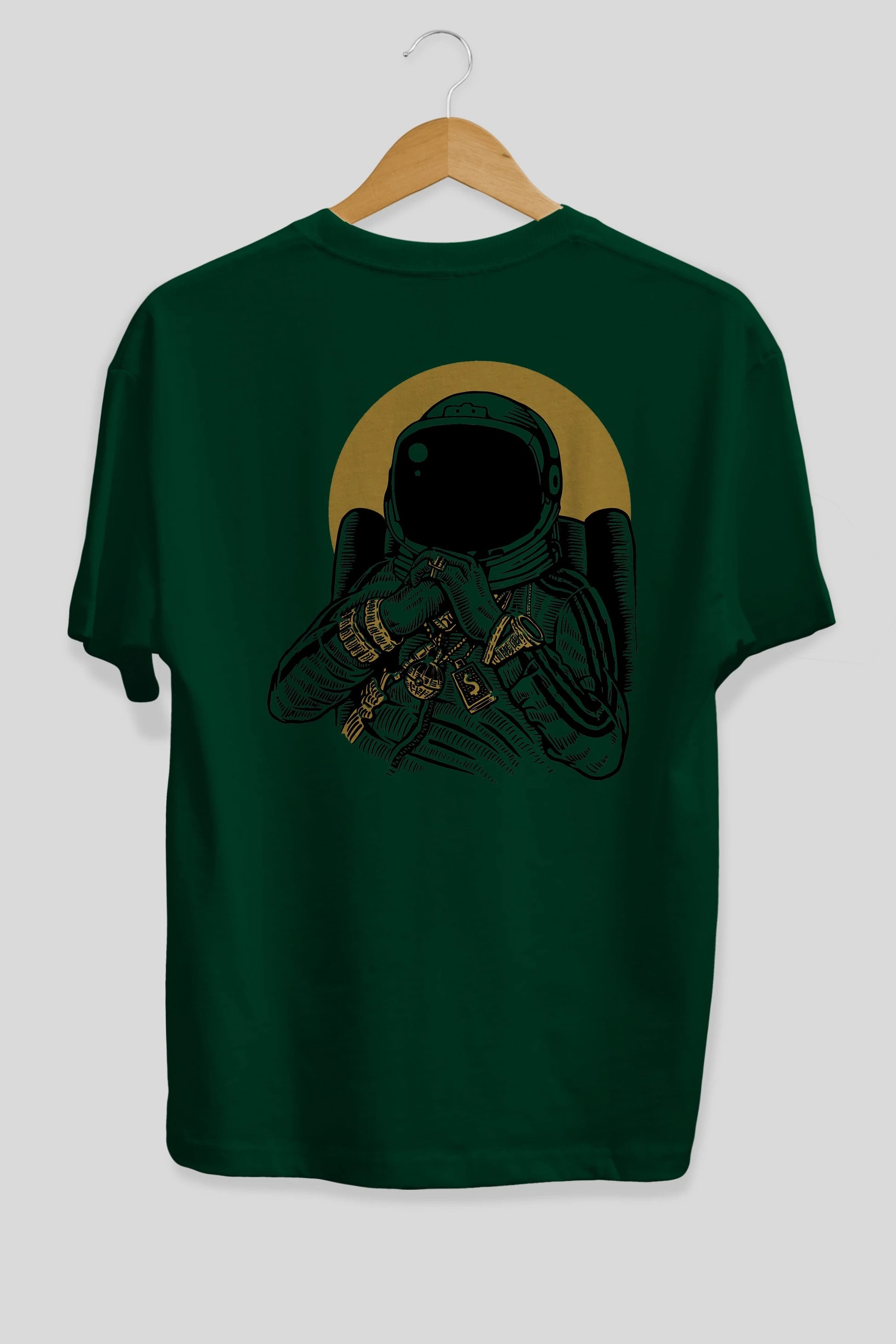 Space Dee Jay Arka Baskılı Oversize t-shirt Erkek Kadın Unisex %100 Pamuk