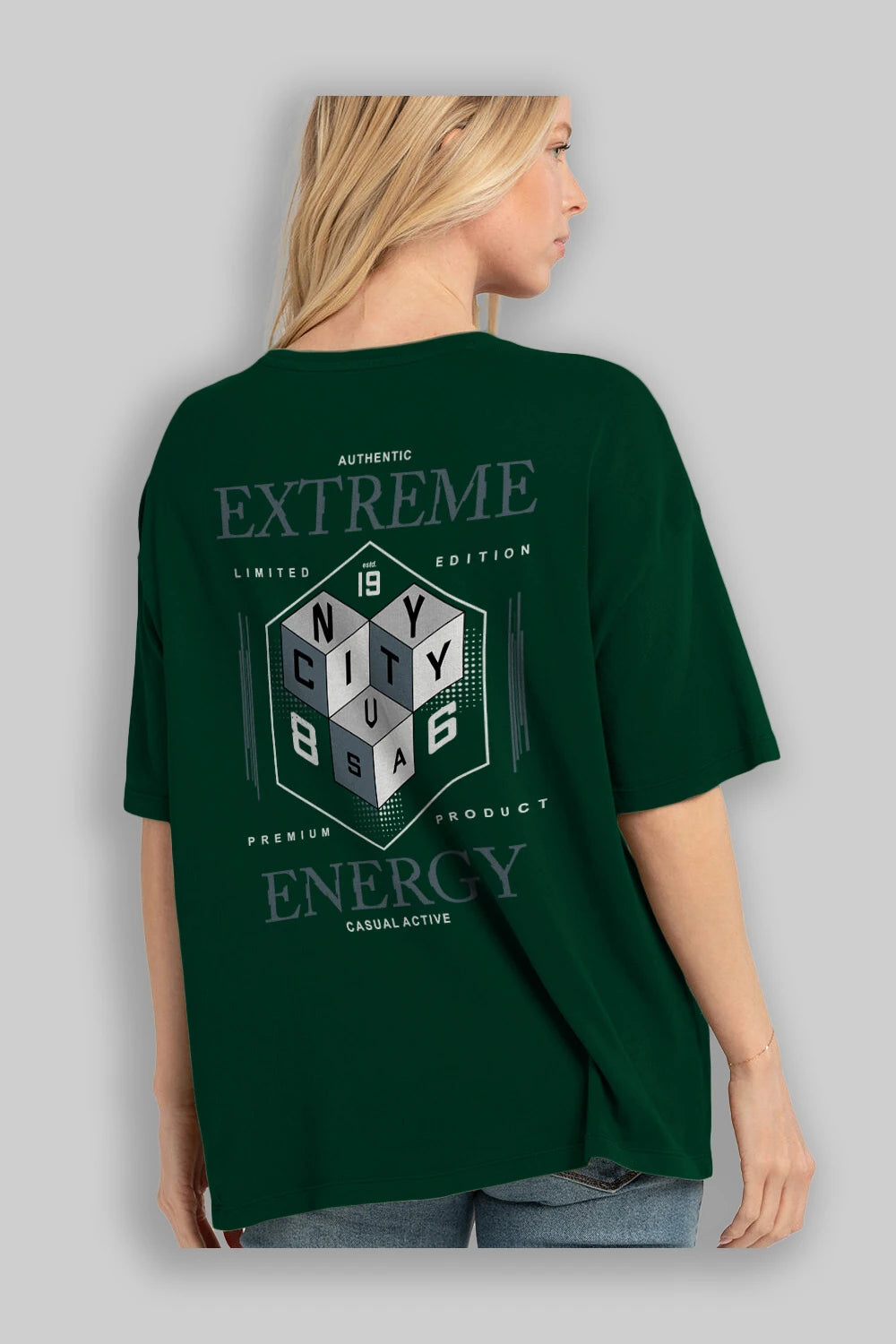 Extreme Energy Arka Baskılı Oversize t-shirt Erkek Kadın Unisex
