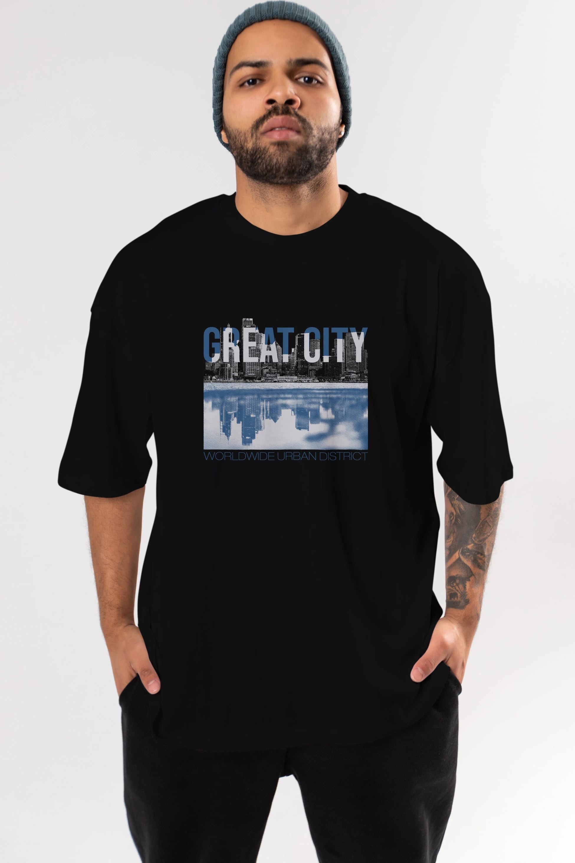 Great City Ön Baskılı Oversize t-shirt Erkek Kadın Unisex